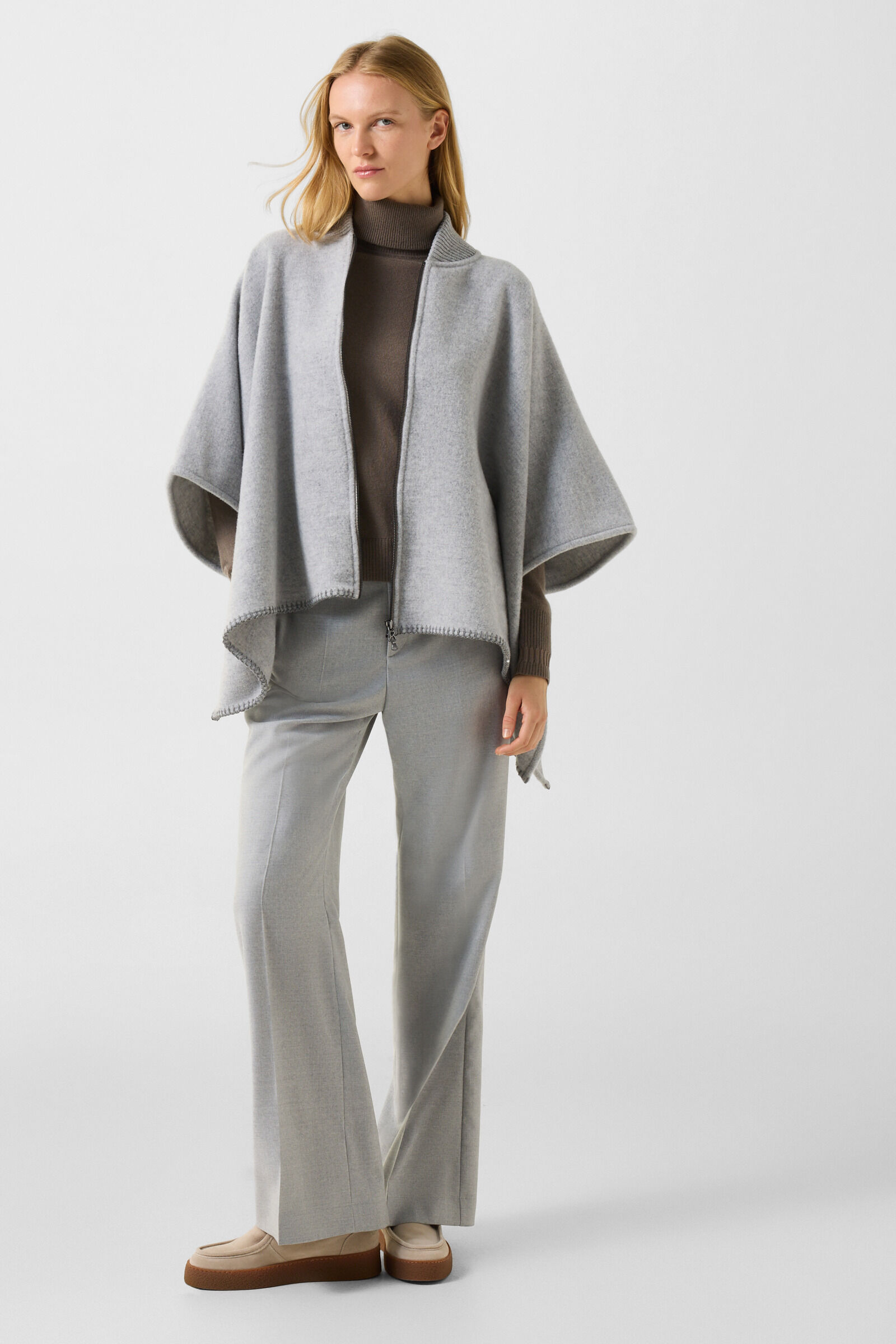 Vaiana pure new wool and cashmere jumper Grey-brown