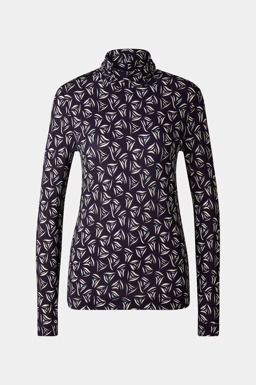 T-shirt long Andriana Bleu marine/blanc