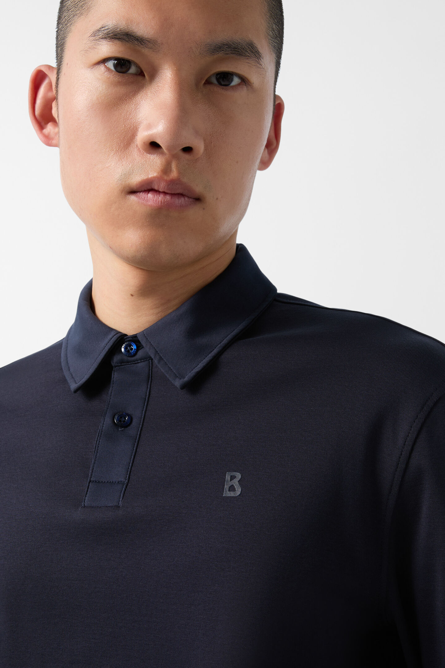 Mika Longsleeve polo shirt Navy blue