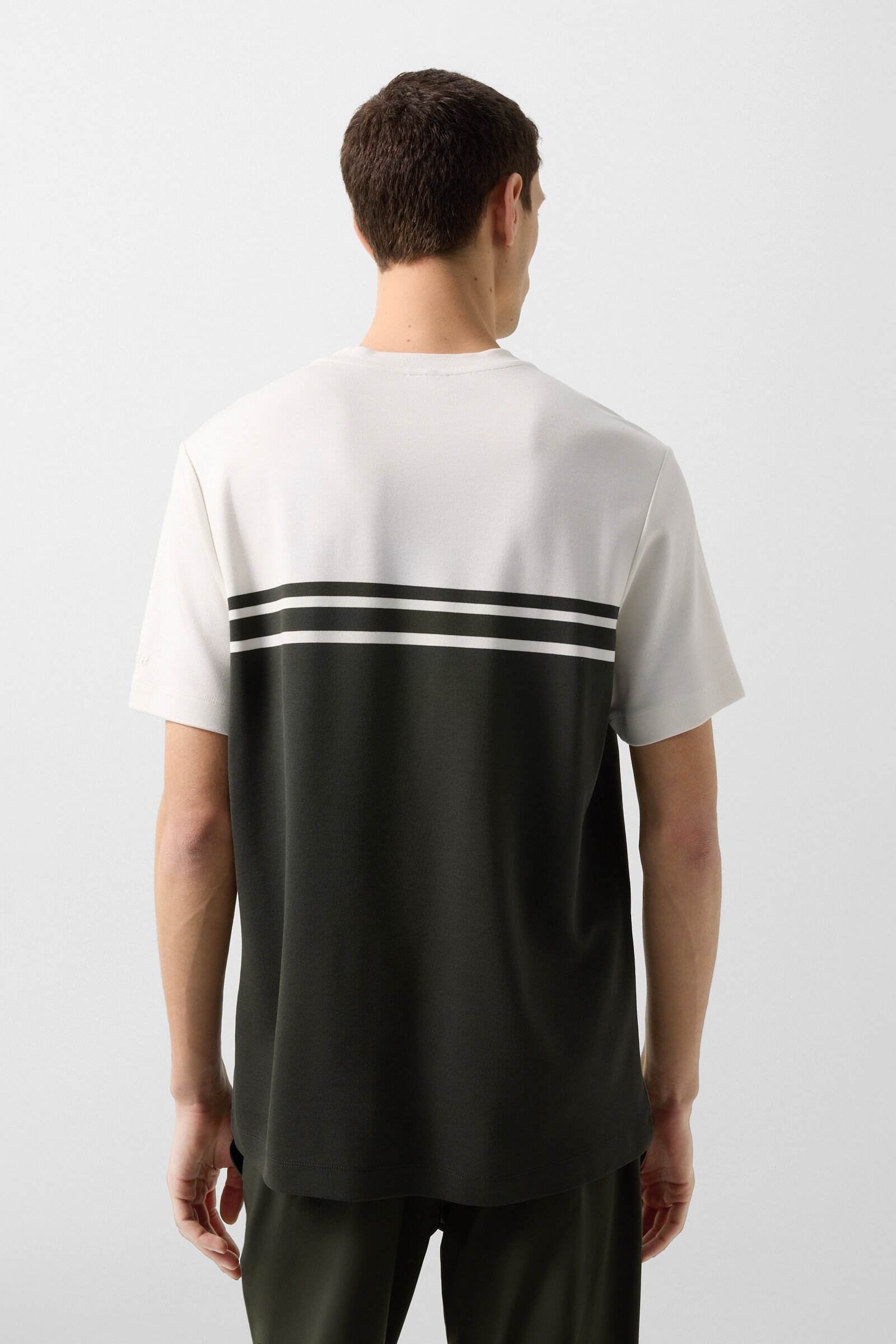 T-shirt Pete Olive green/cream