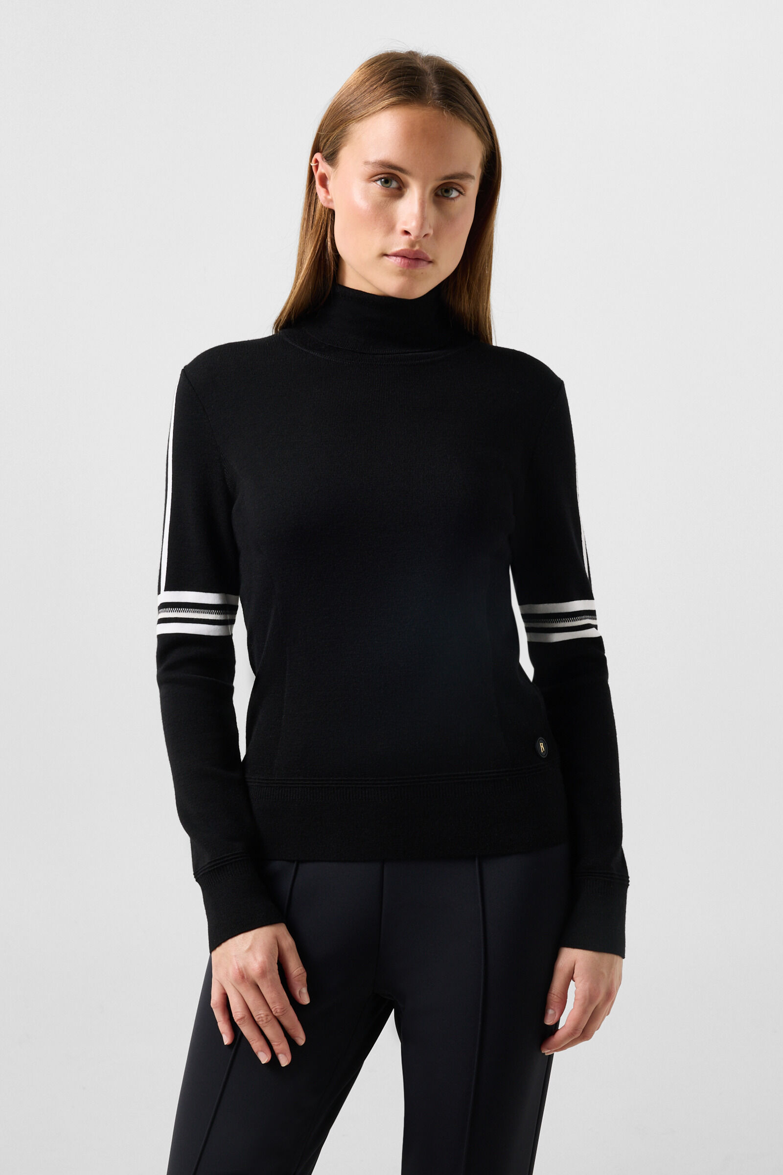 Louise virgin wool jumper Black and white