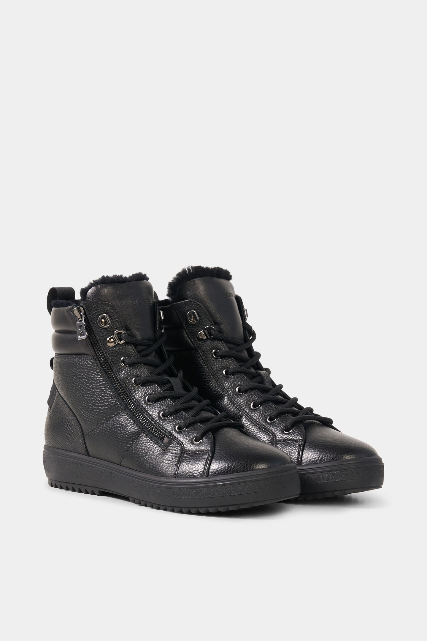 Anchorage lace-up boots with spikes Black