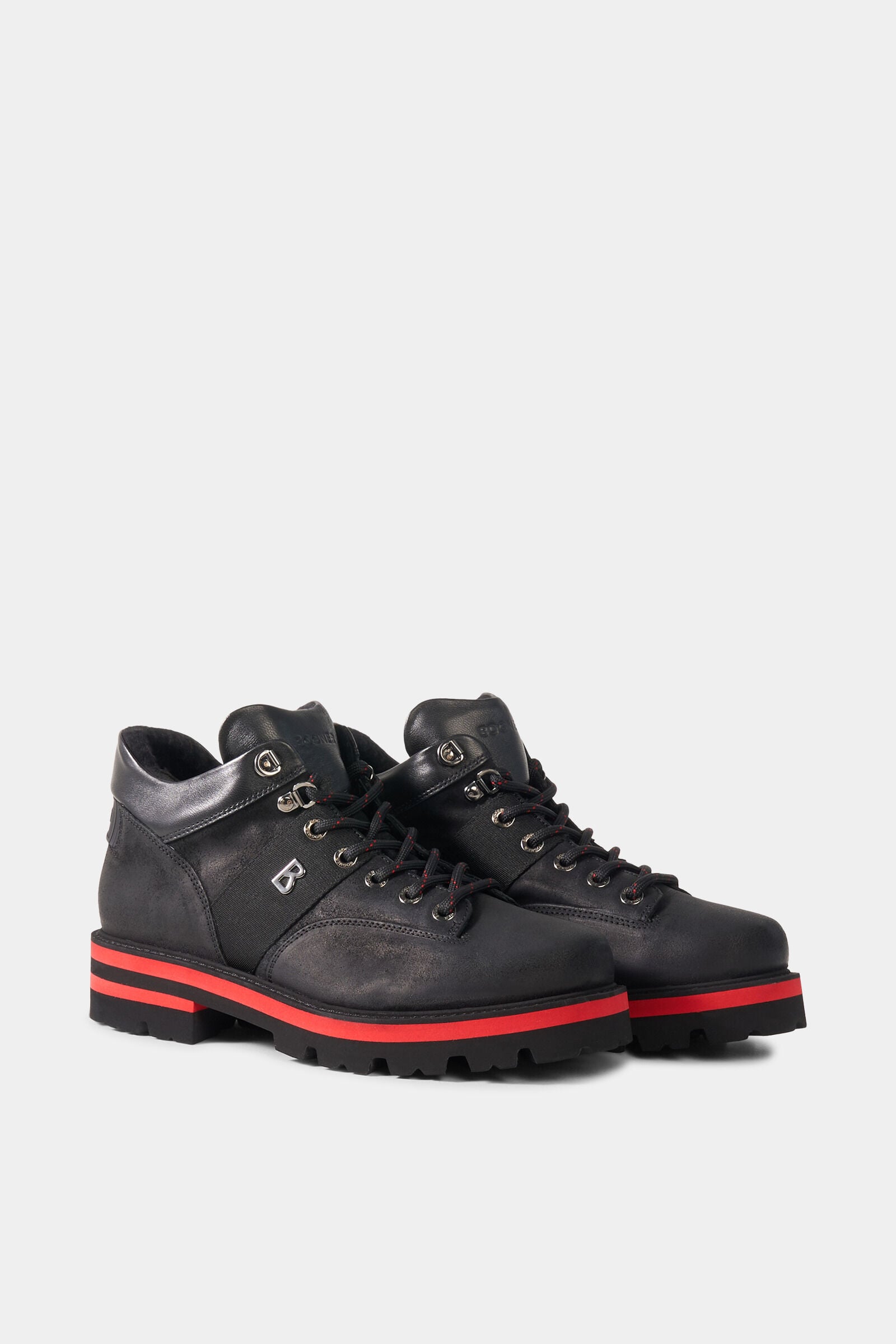 Lace-up boots Courchevel Black/Red