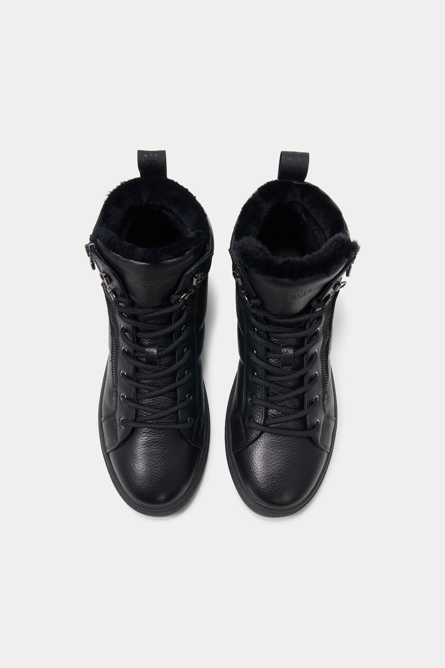 Anchorage lace-up boots with spikes Black