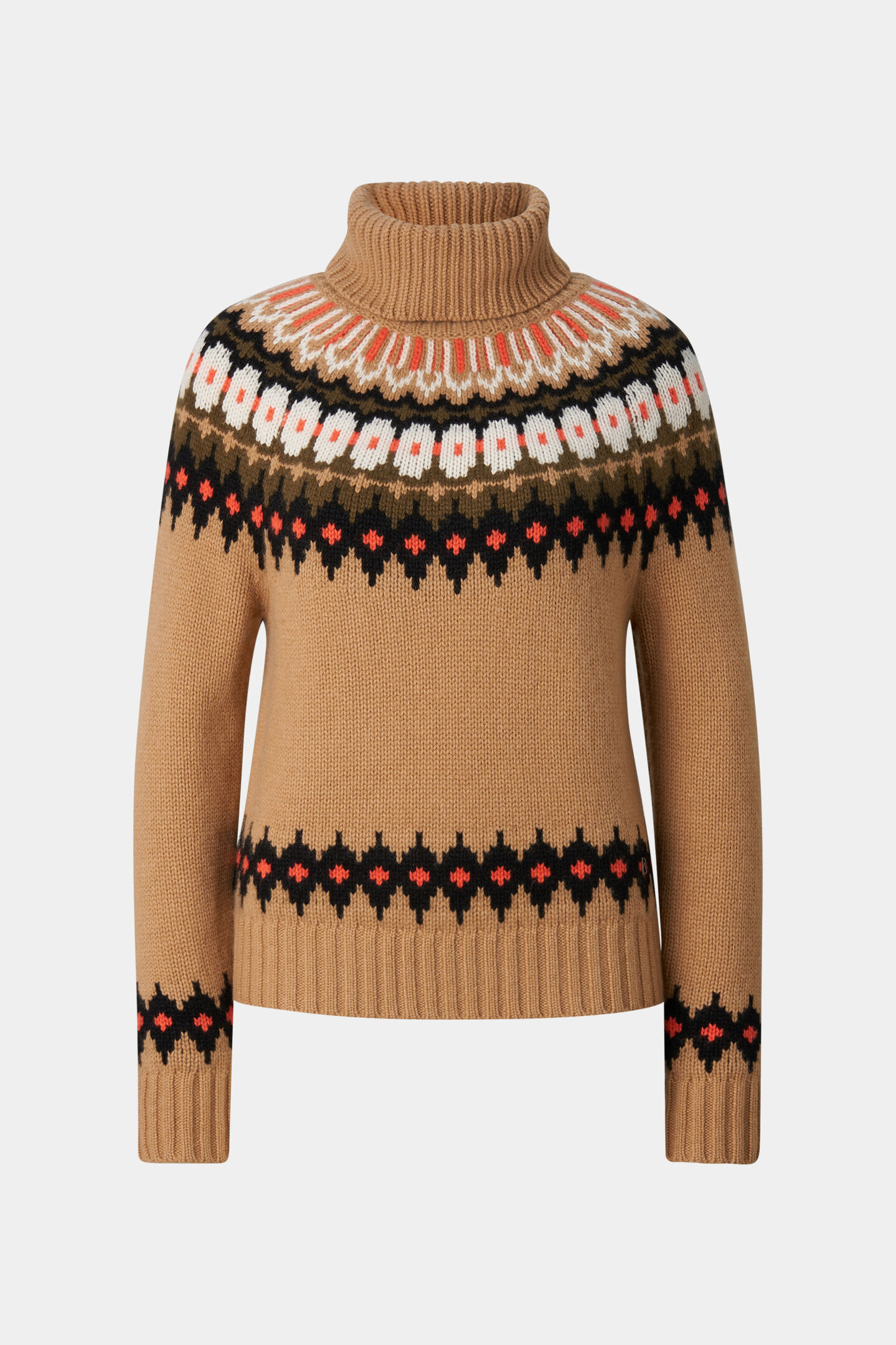 Pull en cachemire &laquo; Ingrid &raquo; Beige/Marron/Orange