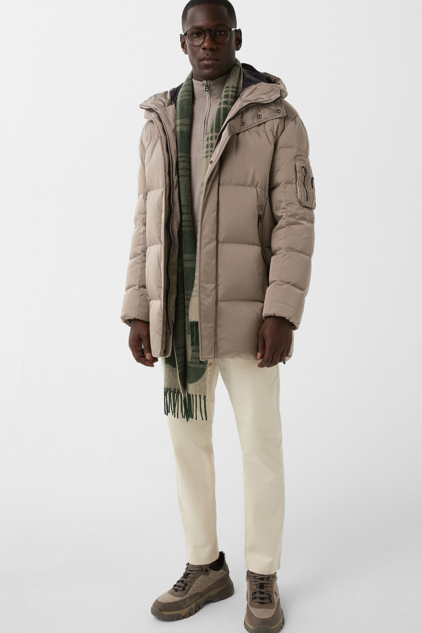 Jones down short coat Greige