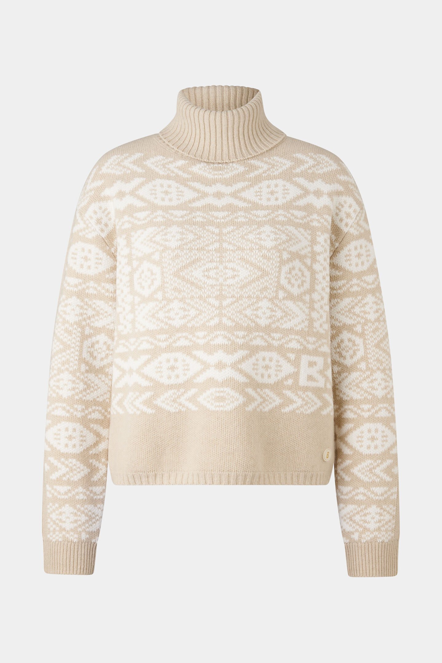 Jacquard-Pullover Nadin Beige/Weiß