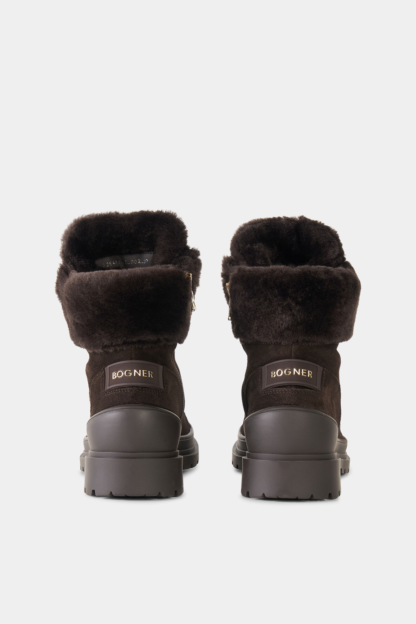 St. Moritz Lace-Up Boots with Spikes Dark brown