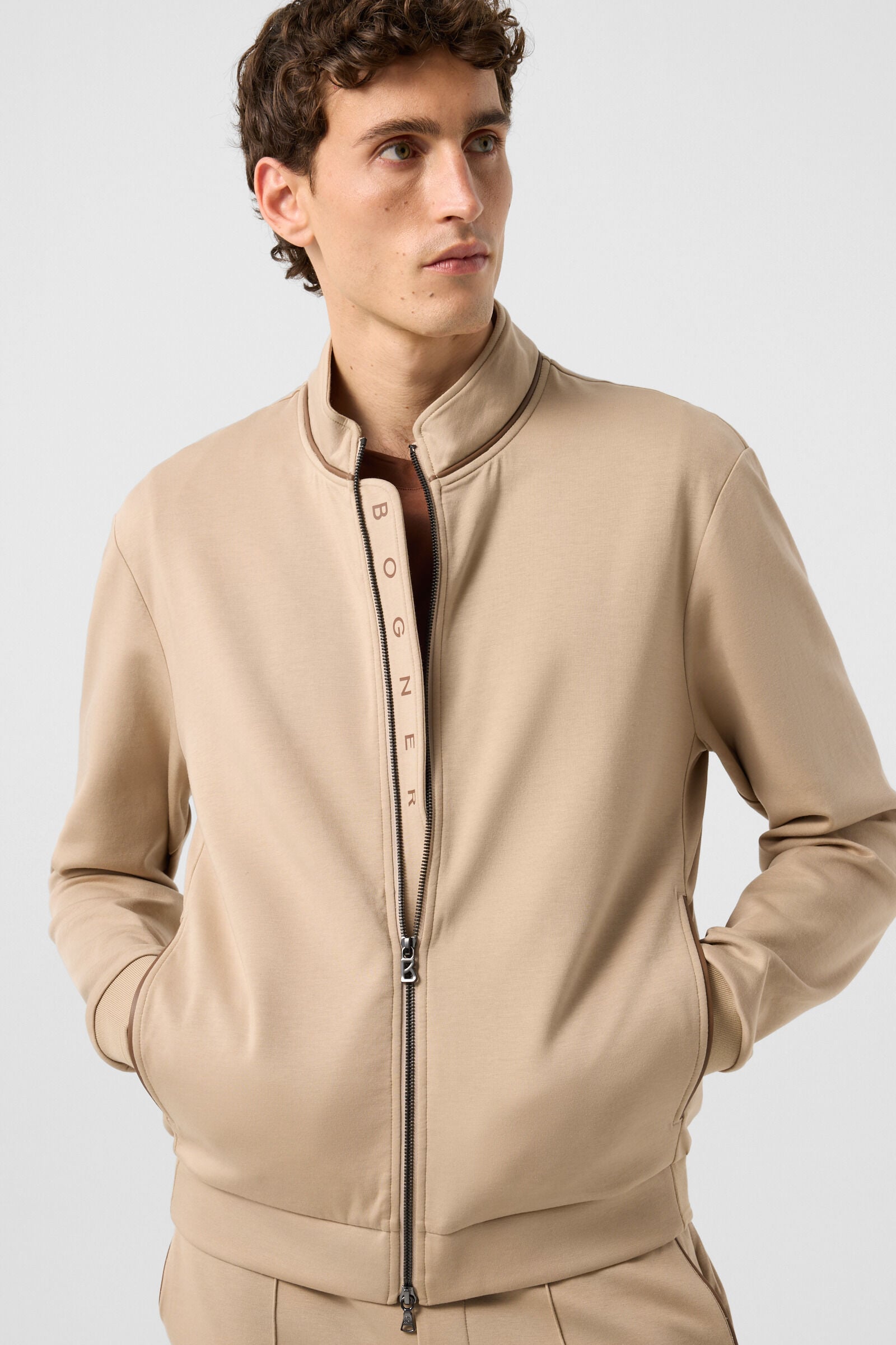 Spencer jersey jacket Beige