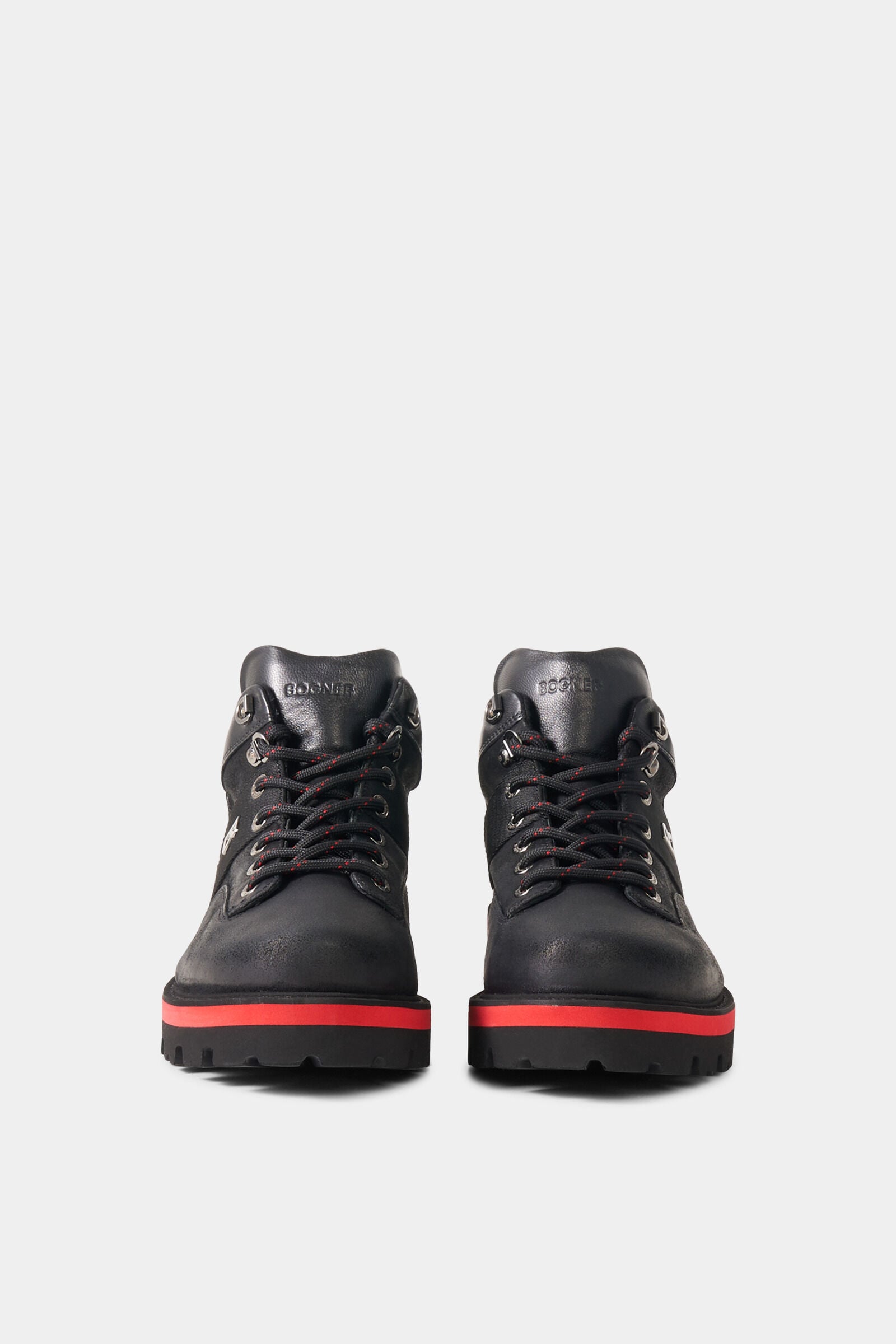 Lace-up boots Courchevel Black/Red