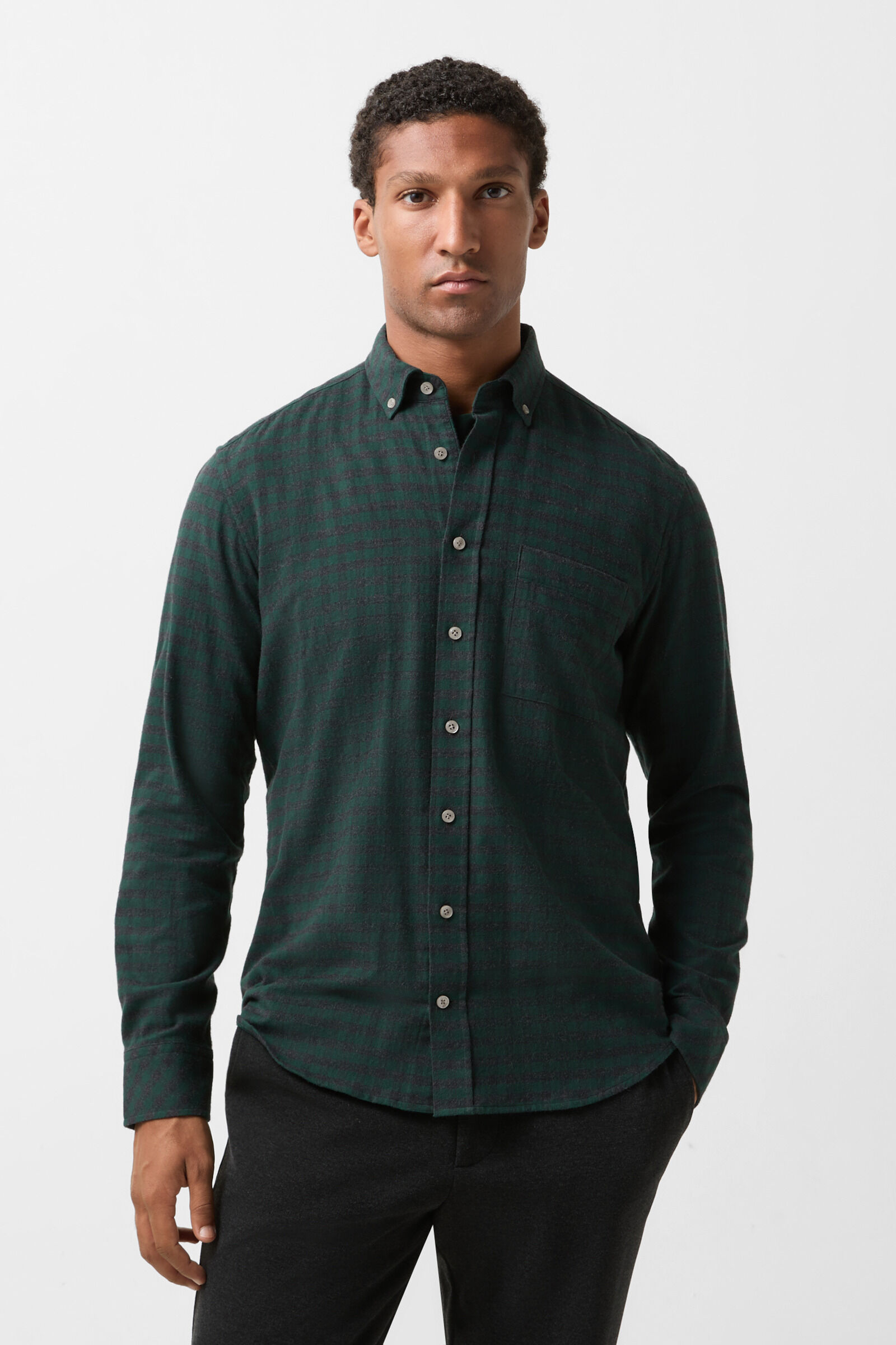 Timt flannel shirt Dark green/anthracite