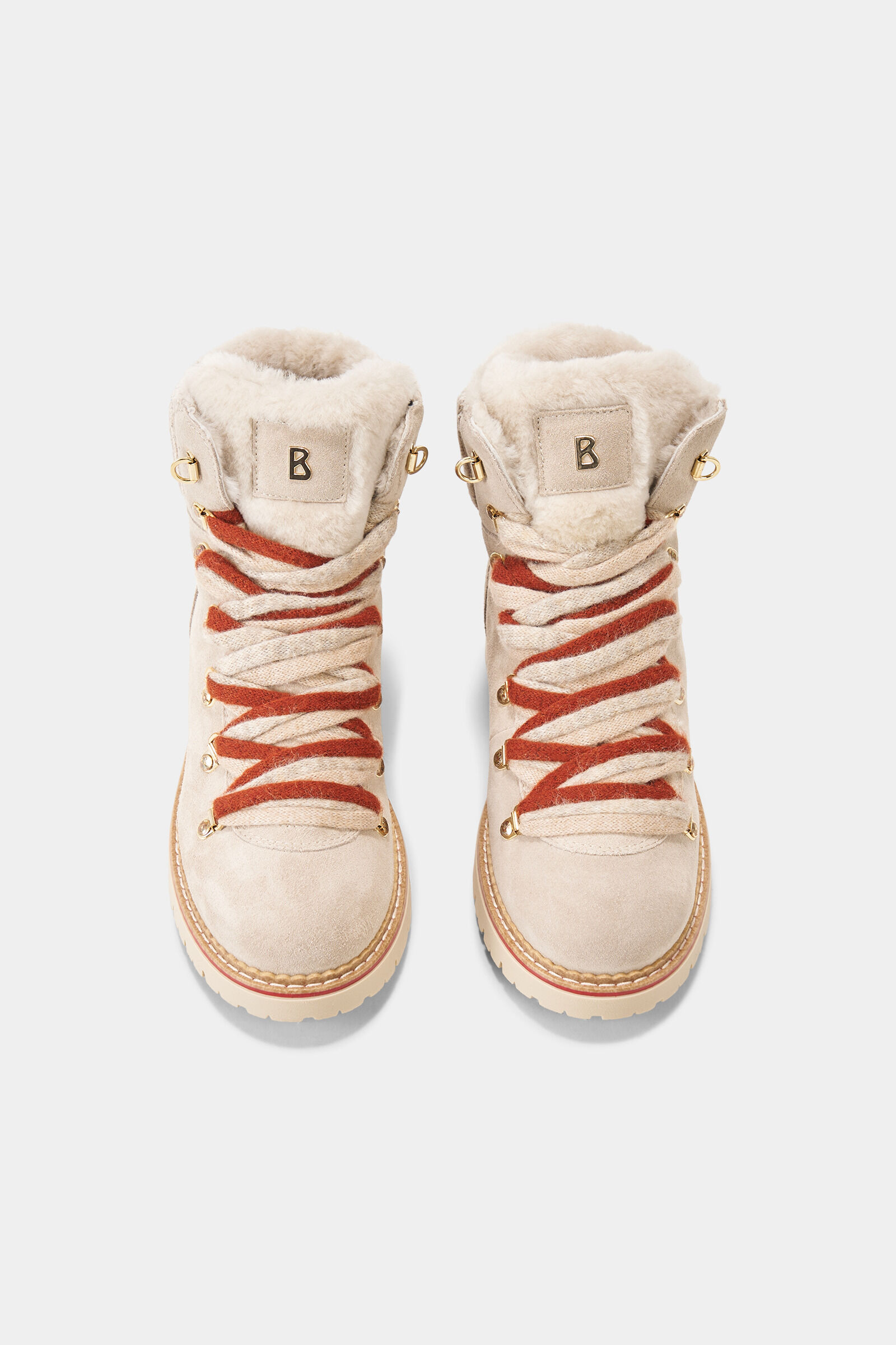 Andermatt lace-up boots with spikes Beige