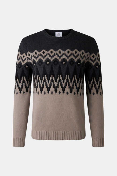 Norweger-Pullover Ron Taupe/Anthrazit