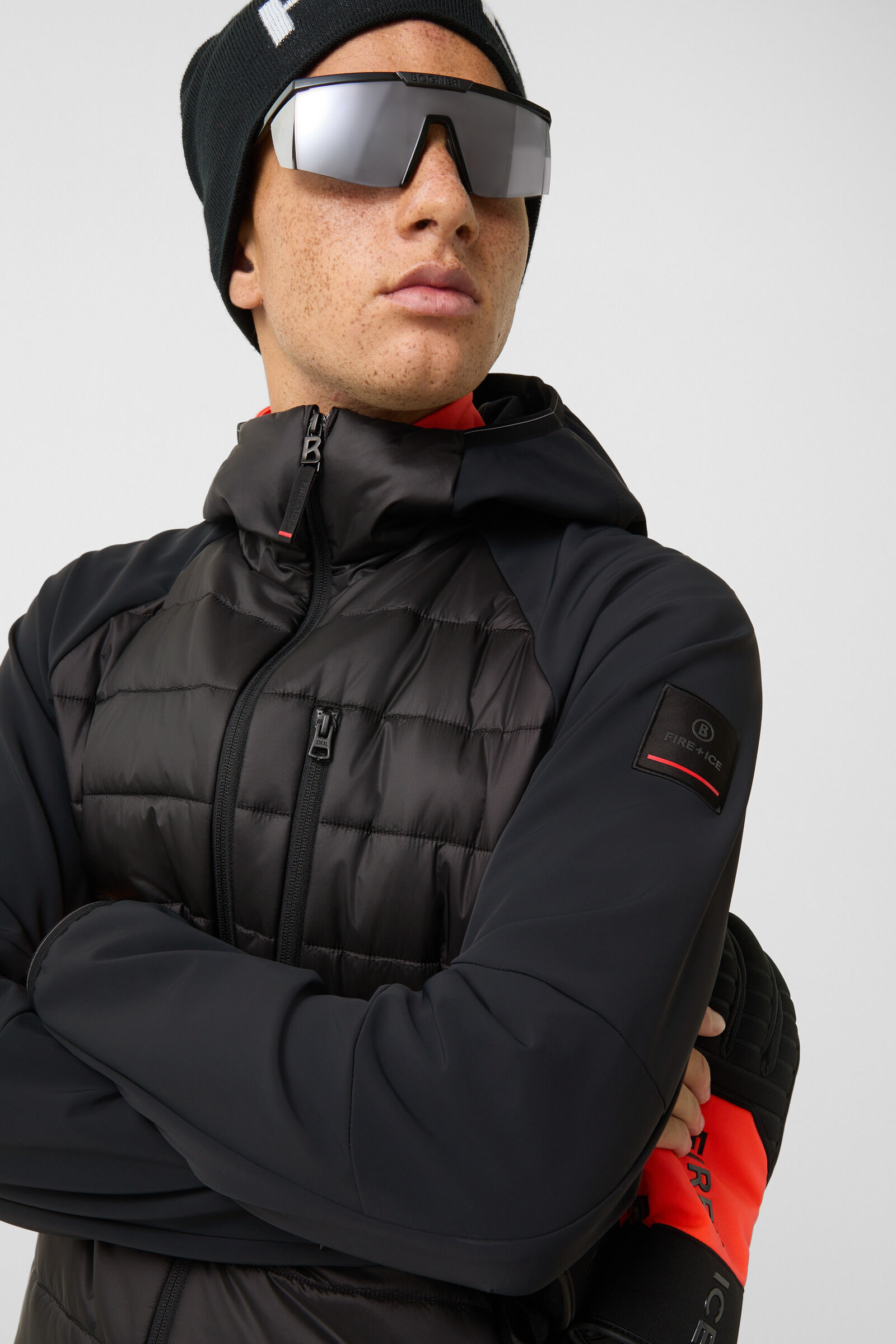 Anian softshell quilted jacket Black