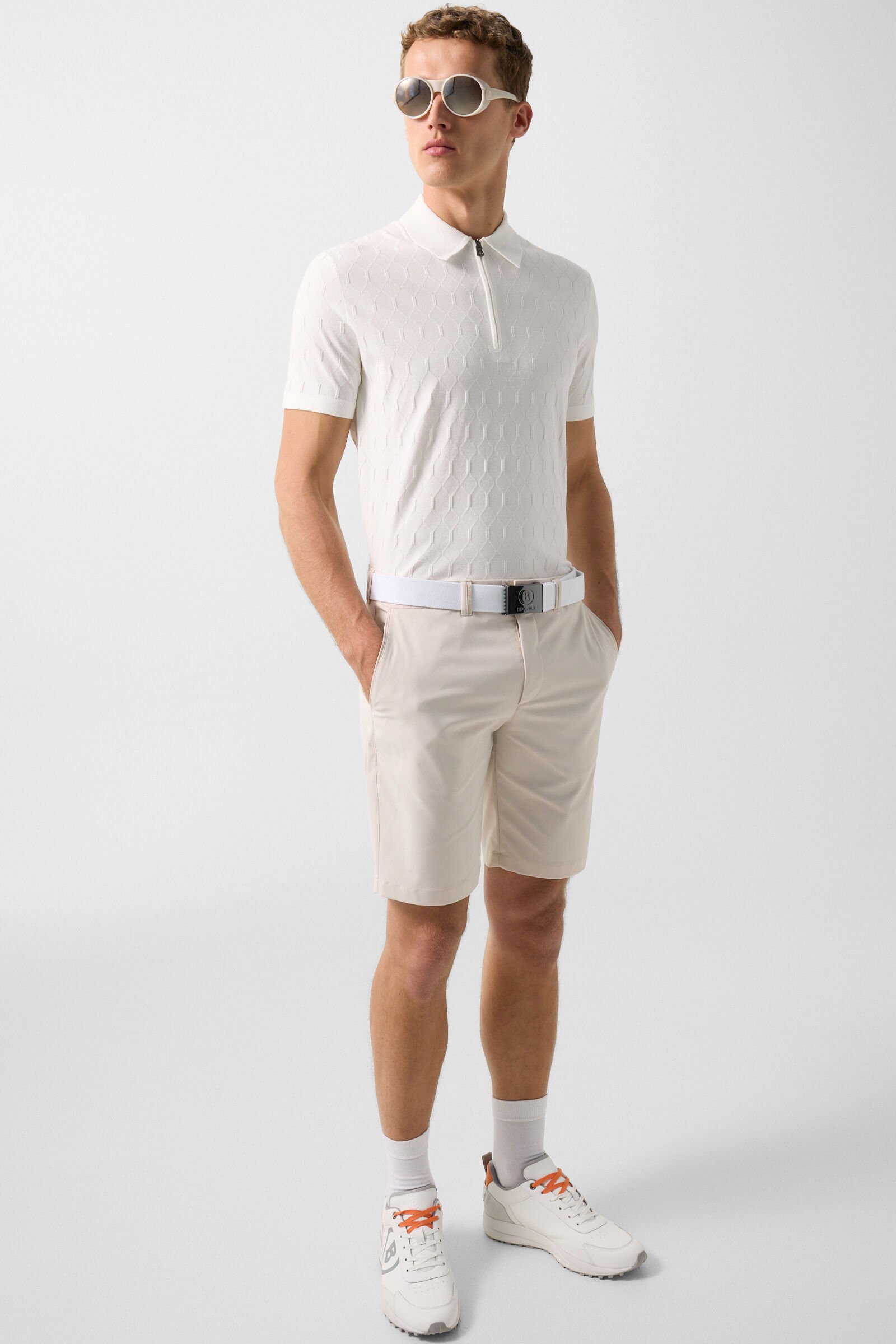 Strick-Polo-Shirt Maxim Off-White