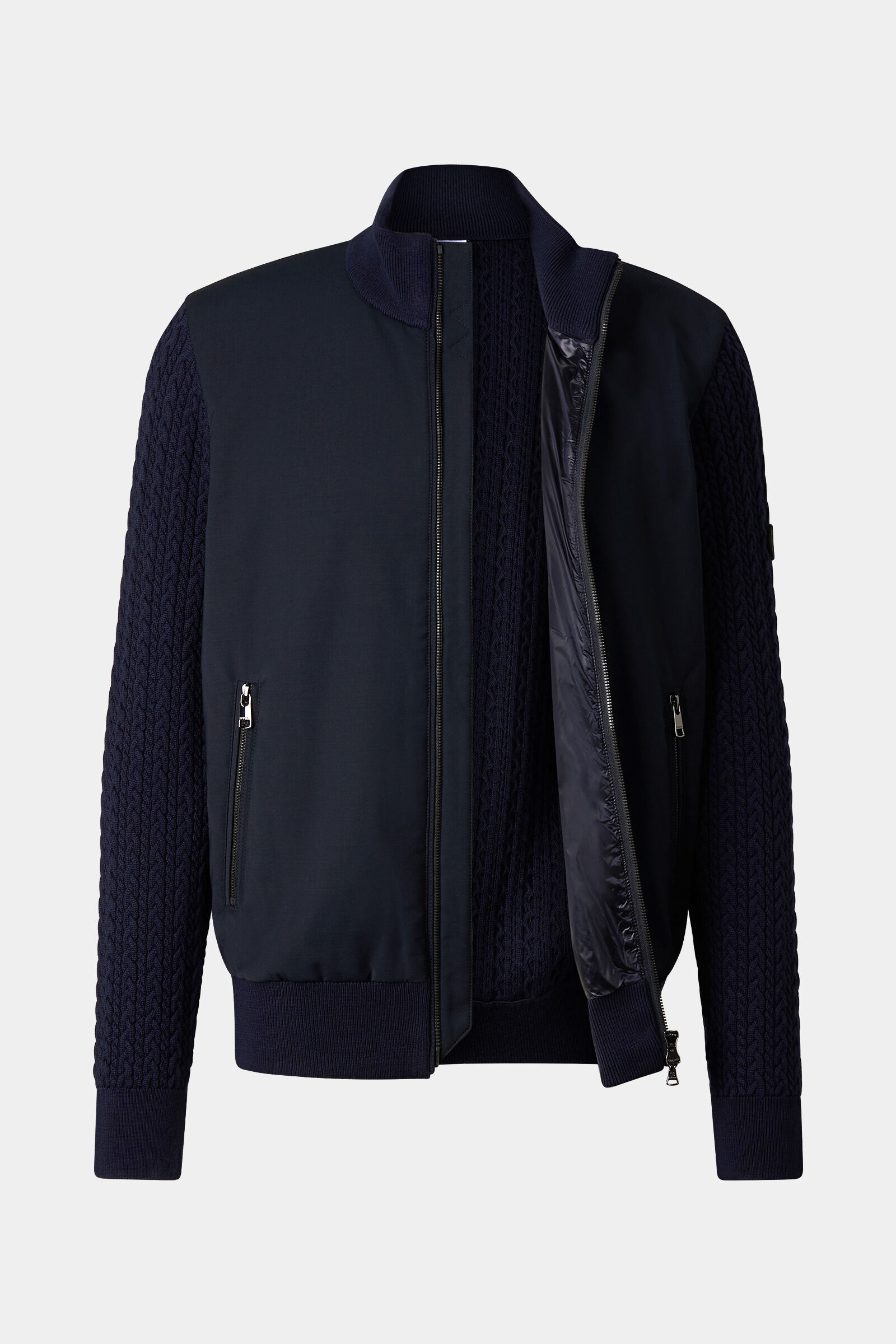 Zisco hybrid wool knit jacket Navy blue