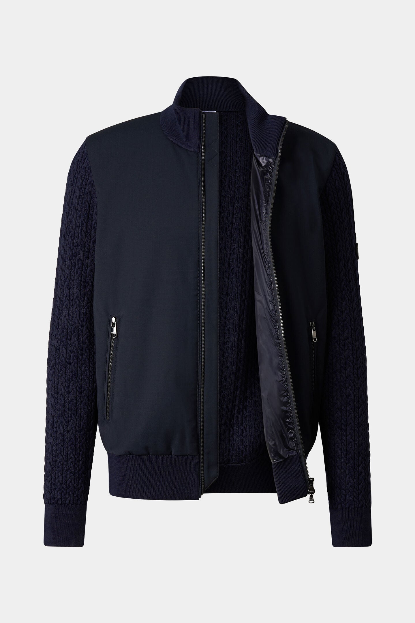 Zisco hybrid wool knit jacket Navy blue