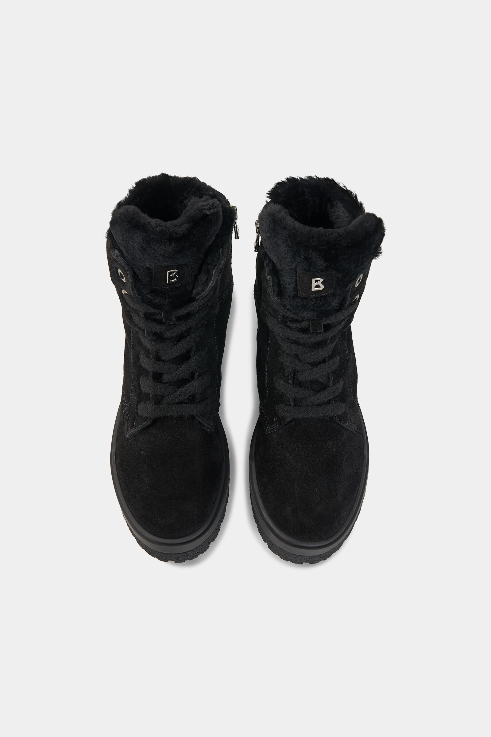 Calgary lace-up boots with spikes Black