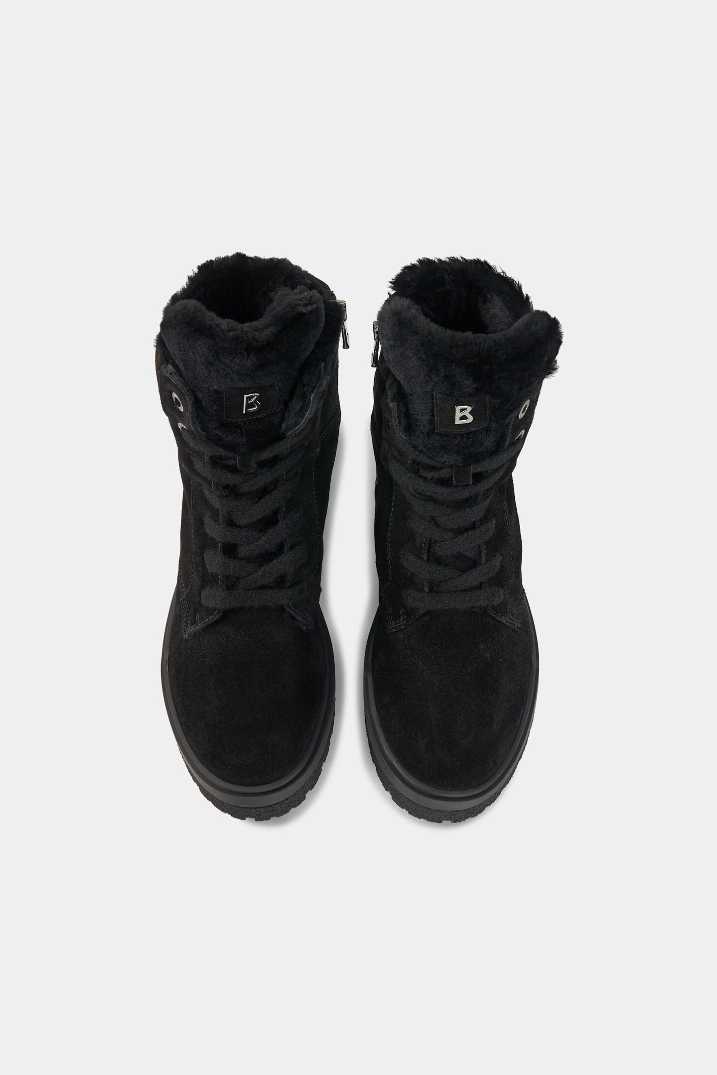 Calgary lace-up boots with spikes Black