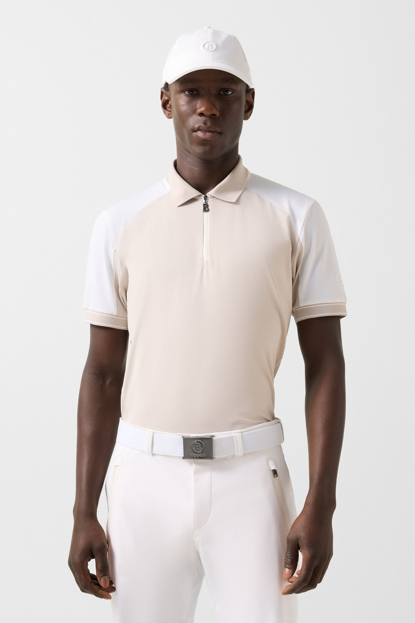 Fabius functional short-sleeved top Sand/white