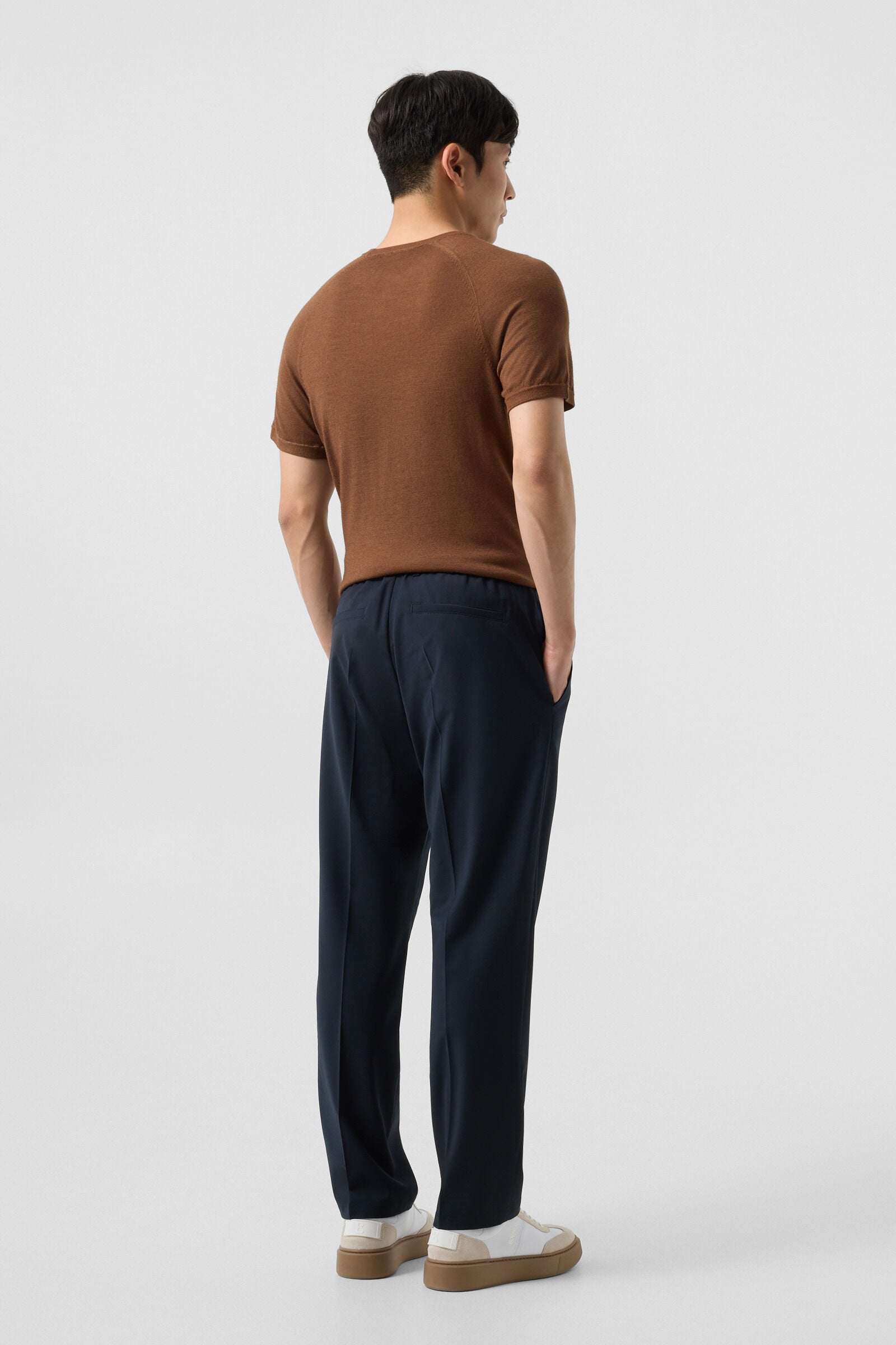 Marcus virgin wool blend trousers Navy blue