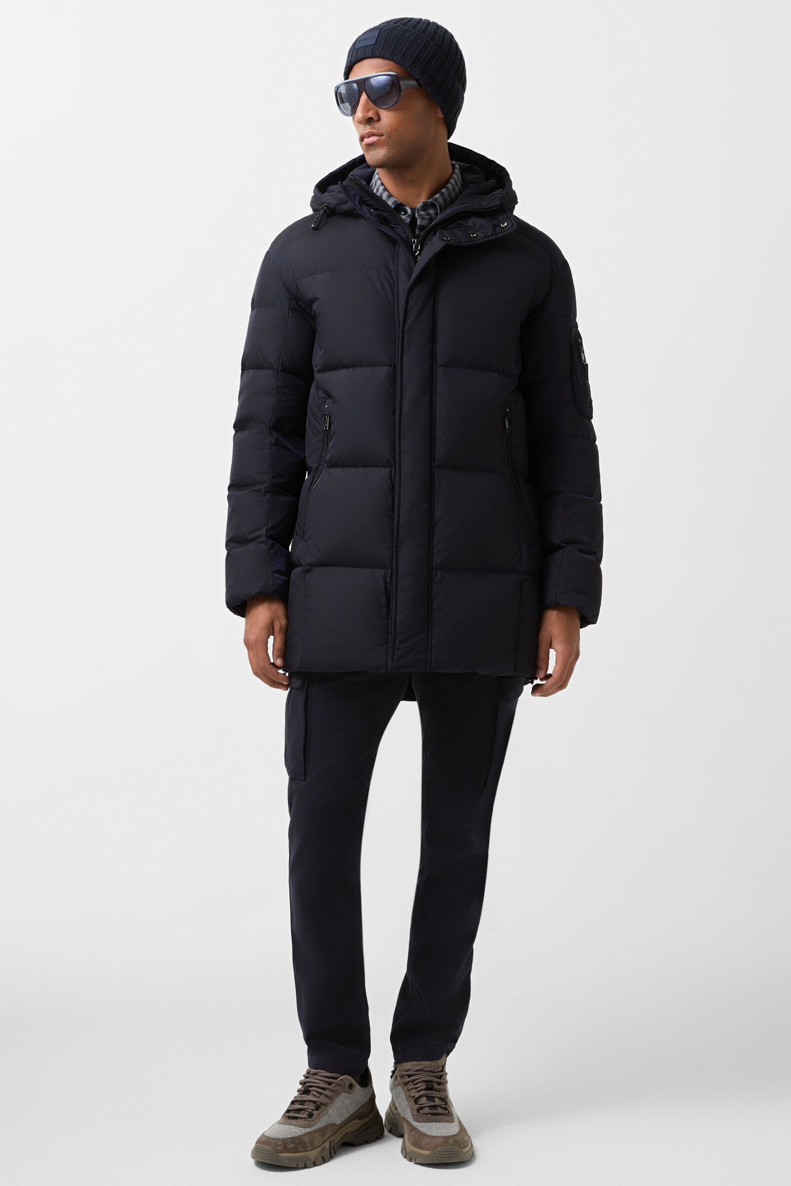 Jones down short coat Navy blue
