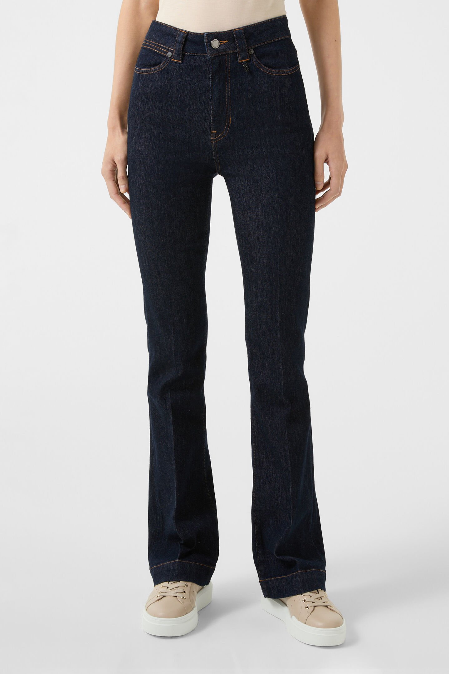 Flared Fit Jeans Devin Dark Denim Blue
