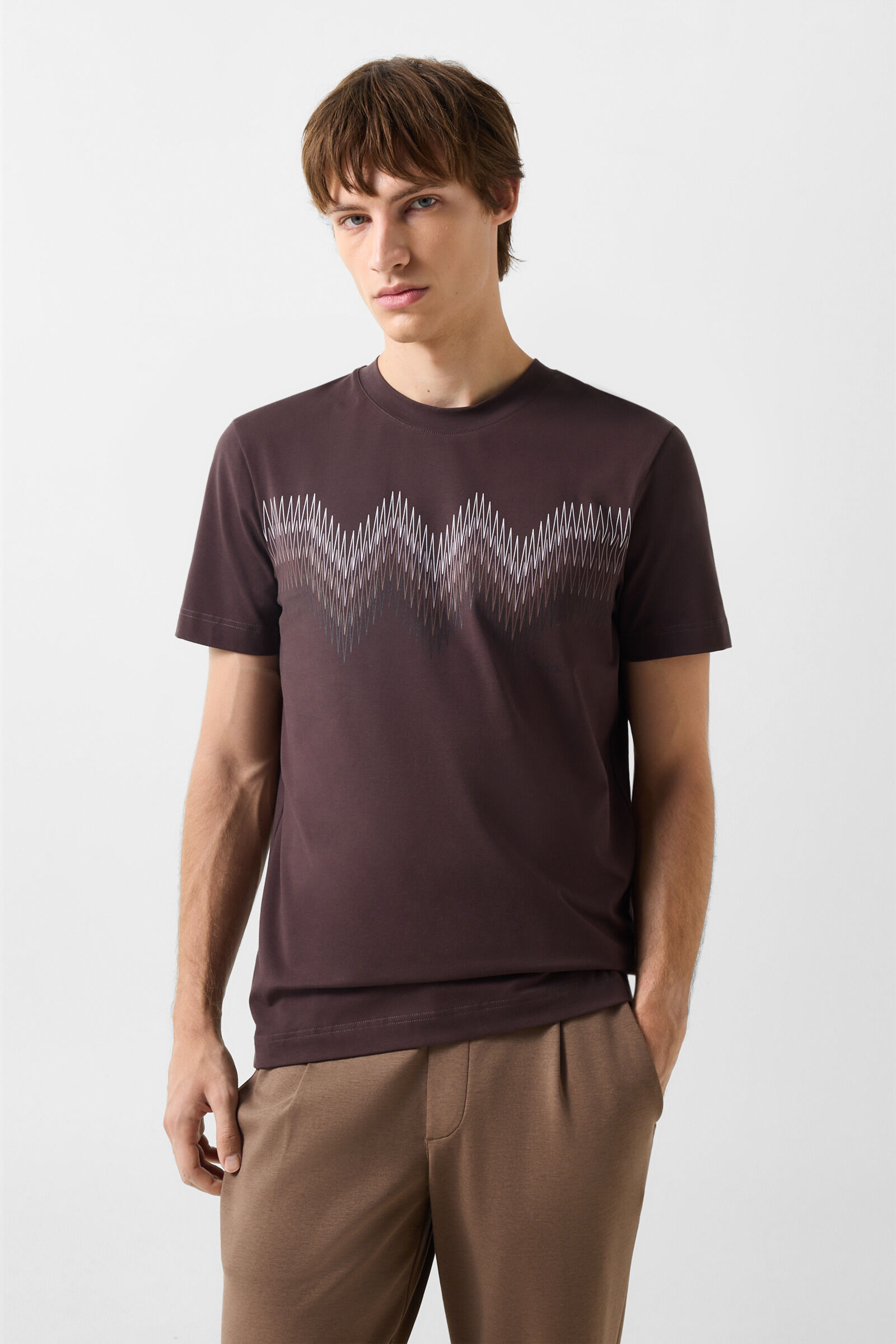 Ryan cotton-blend T-shirt Coffee