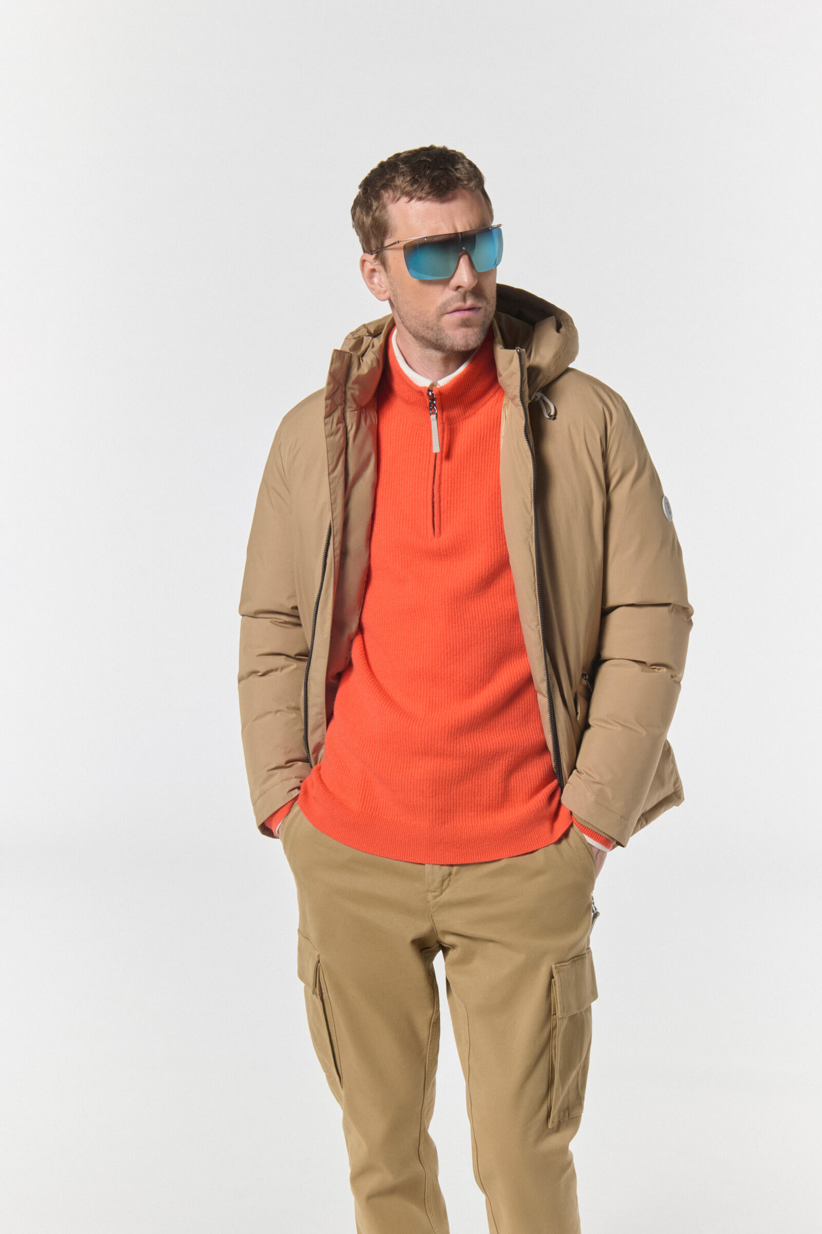 Pure new wool cashmere troyer Derek Coral