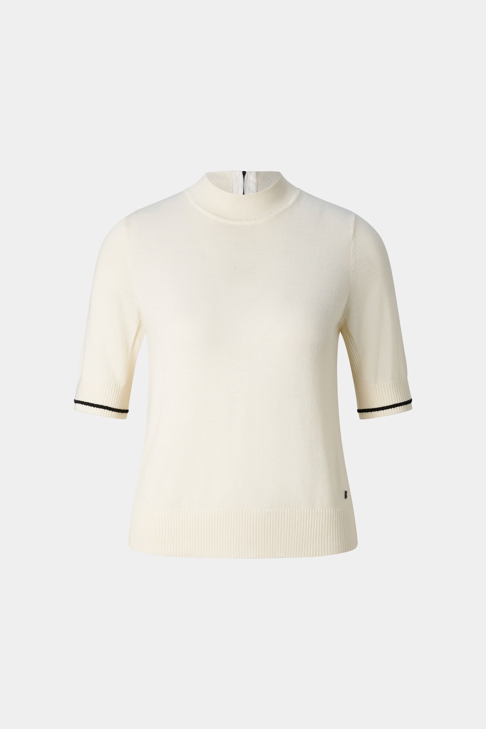 Schurwoll-Seiden-Strick-Shirt Antonia Off-White