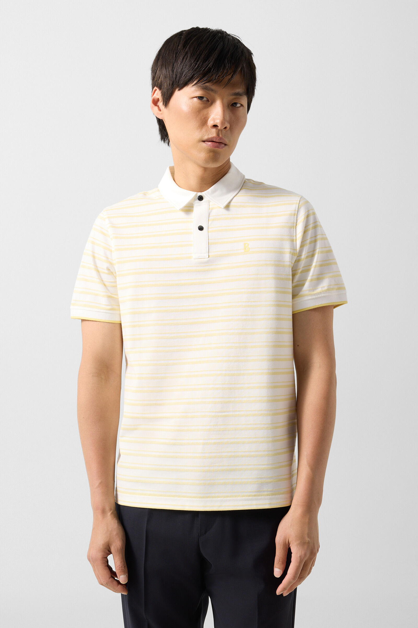 Timo polo shirt Yellow/Off-White