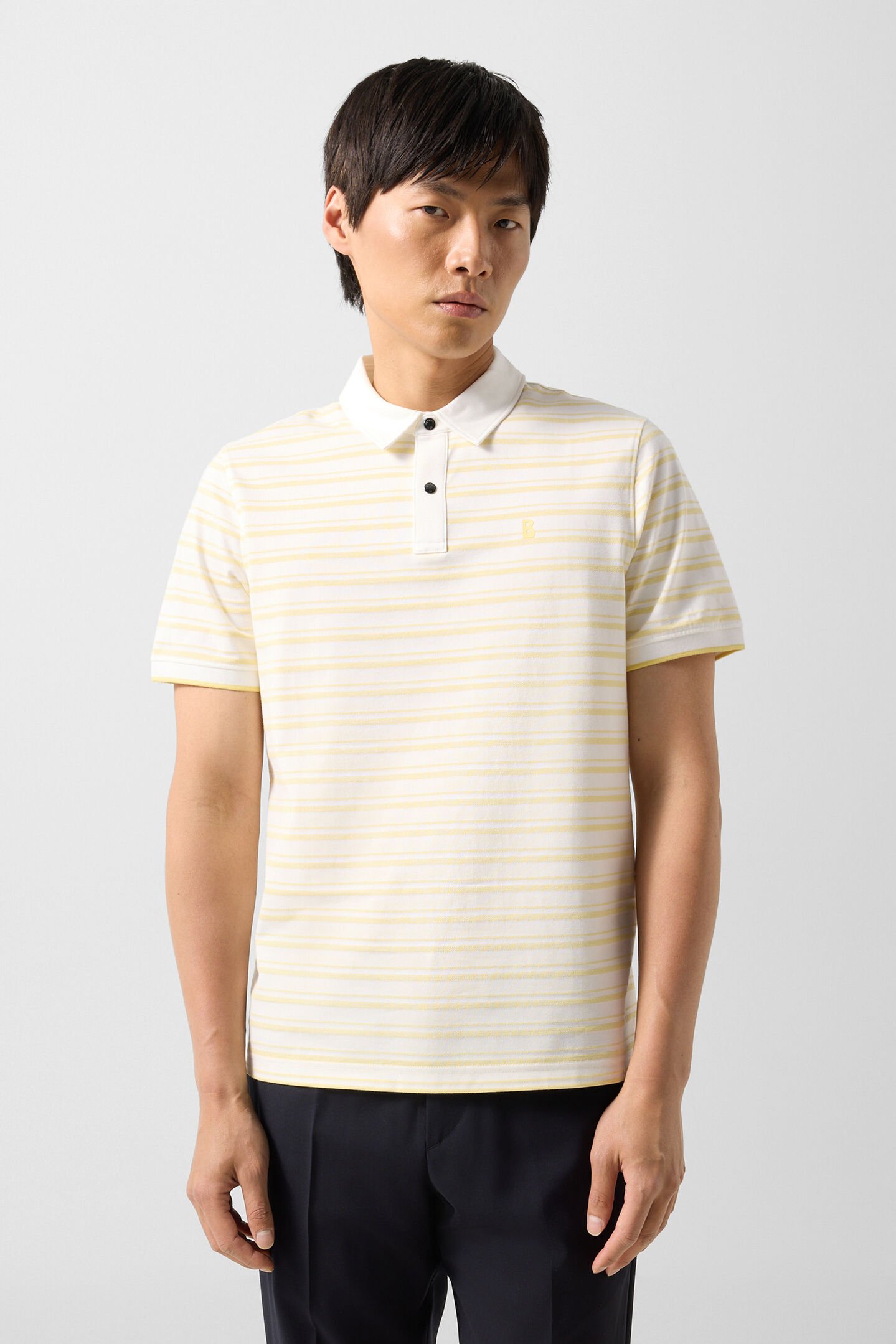 Timo polo shirt Yellow/Off-White