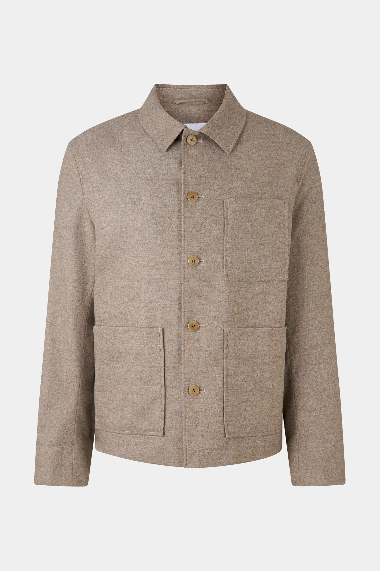 Flannel overshirt Mirco Greige