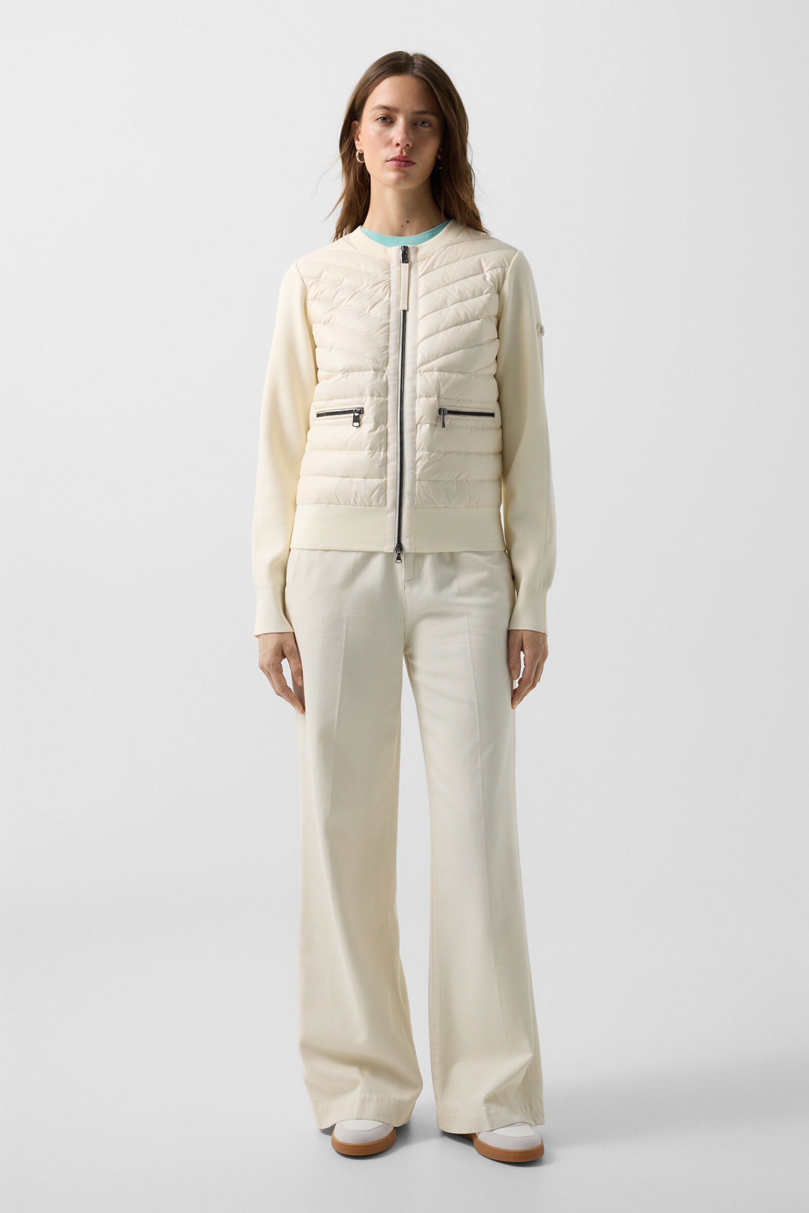 Zilly hybrid knit jacket Cream