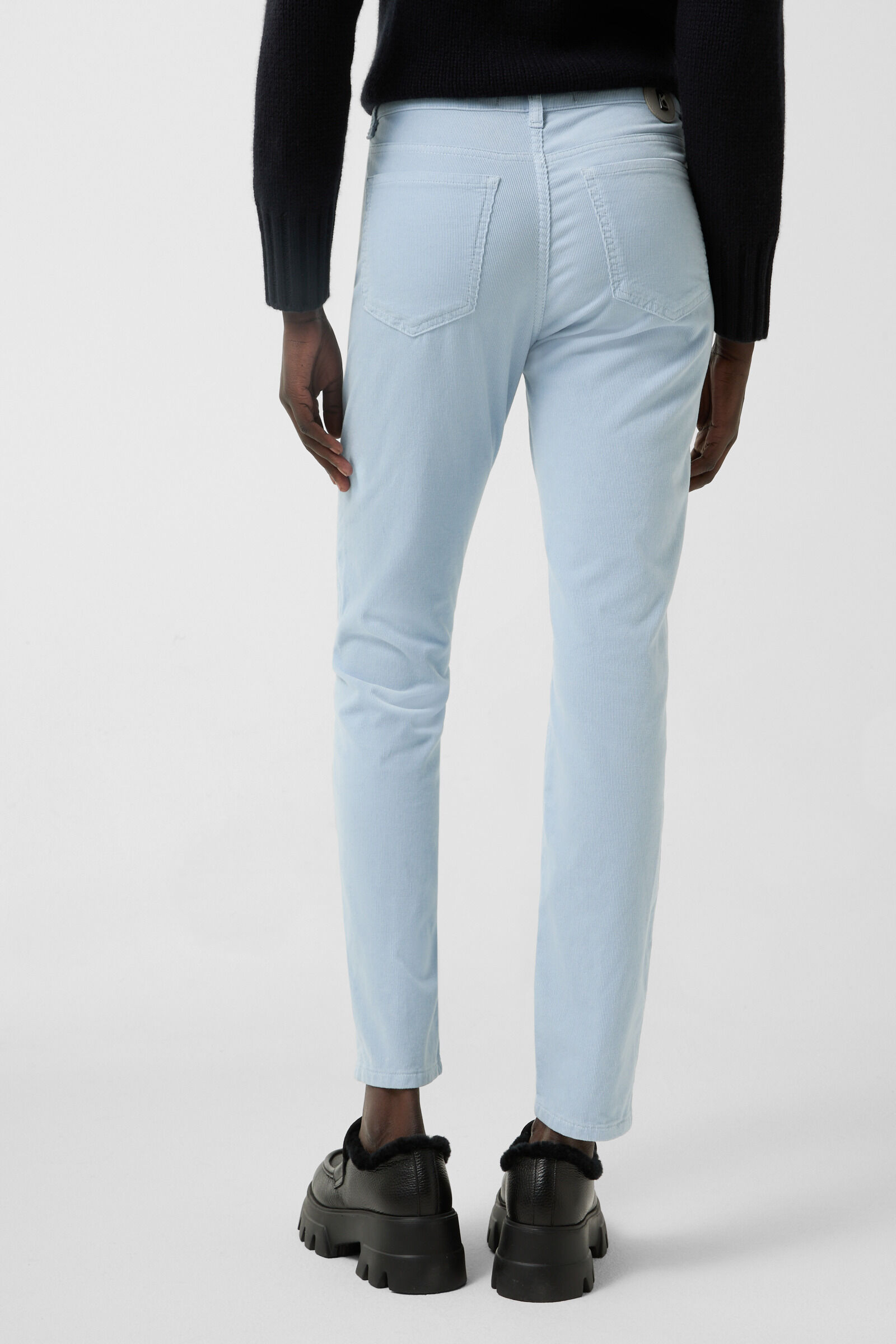 Julie 7/8 corduroy trousers Light blue