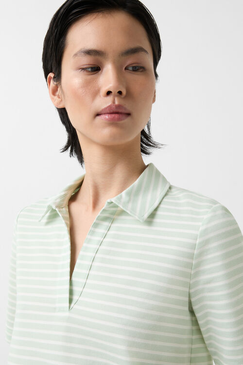 Peony polo shirt Light green/off-white