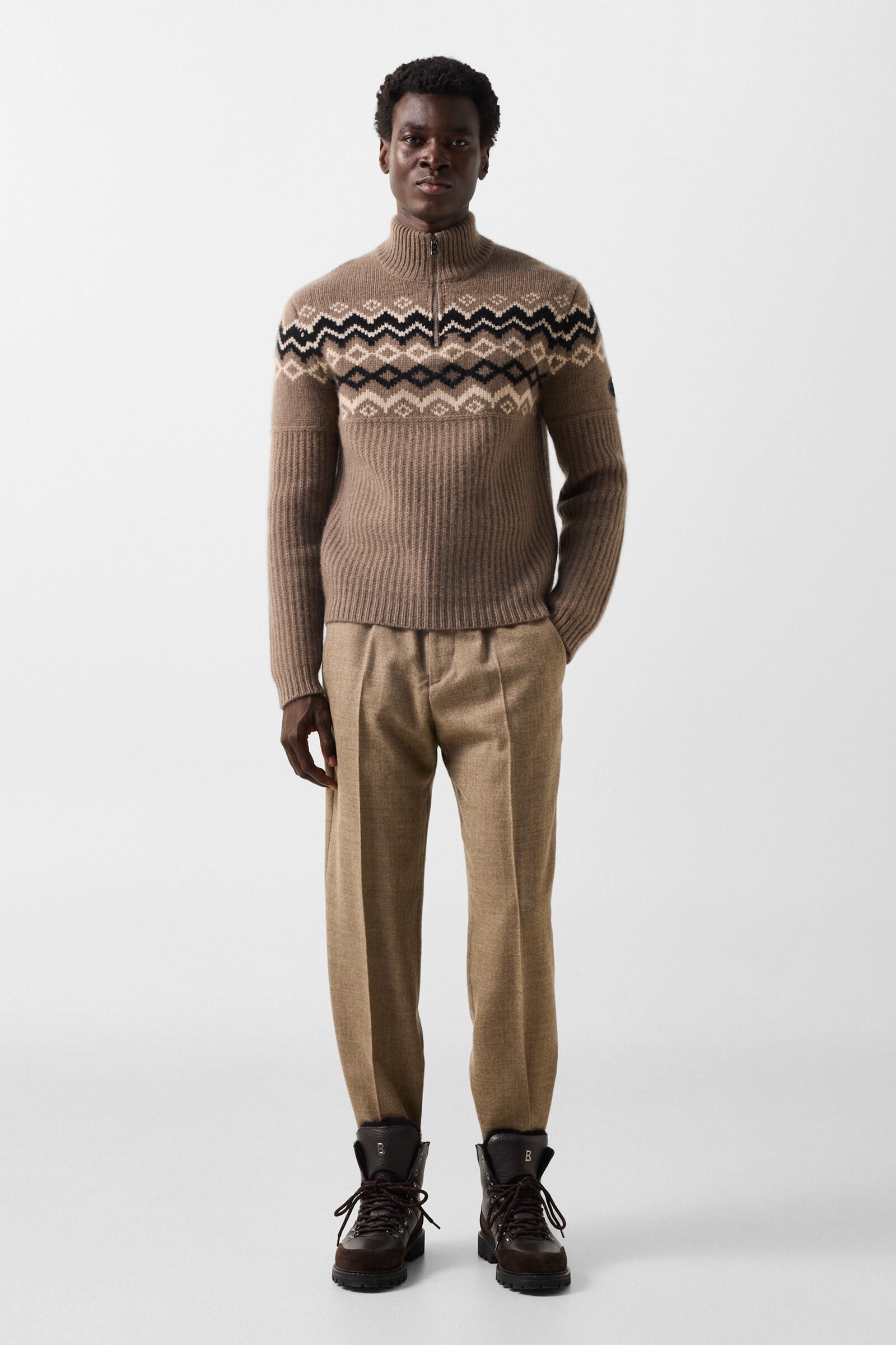 Ludi cashmere jumper Hazel/Beige/Black