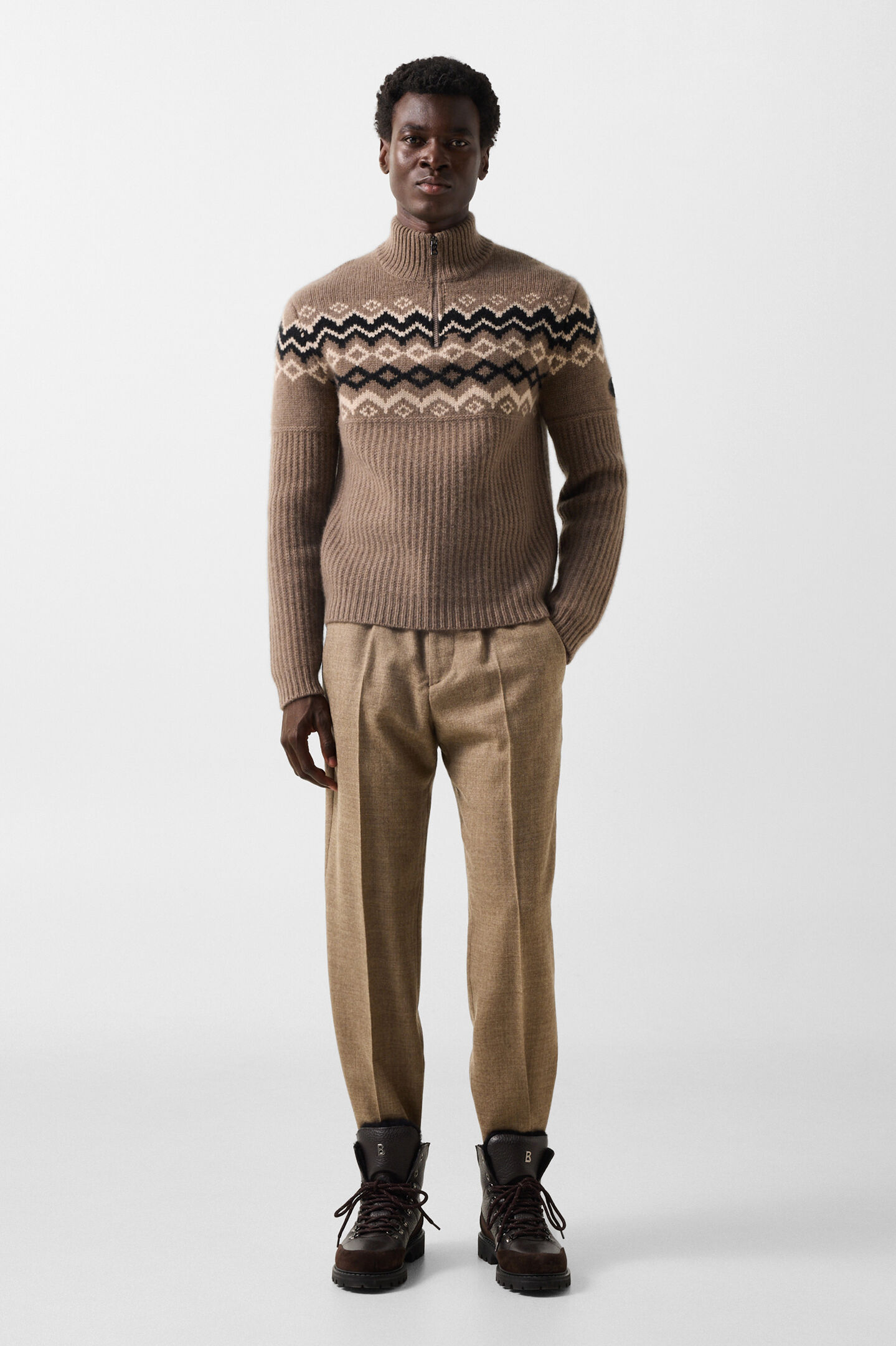 Ludi cashmere jumper Hazel/Beige/Black