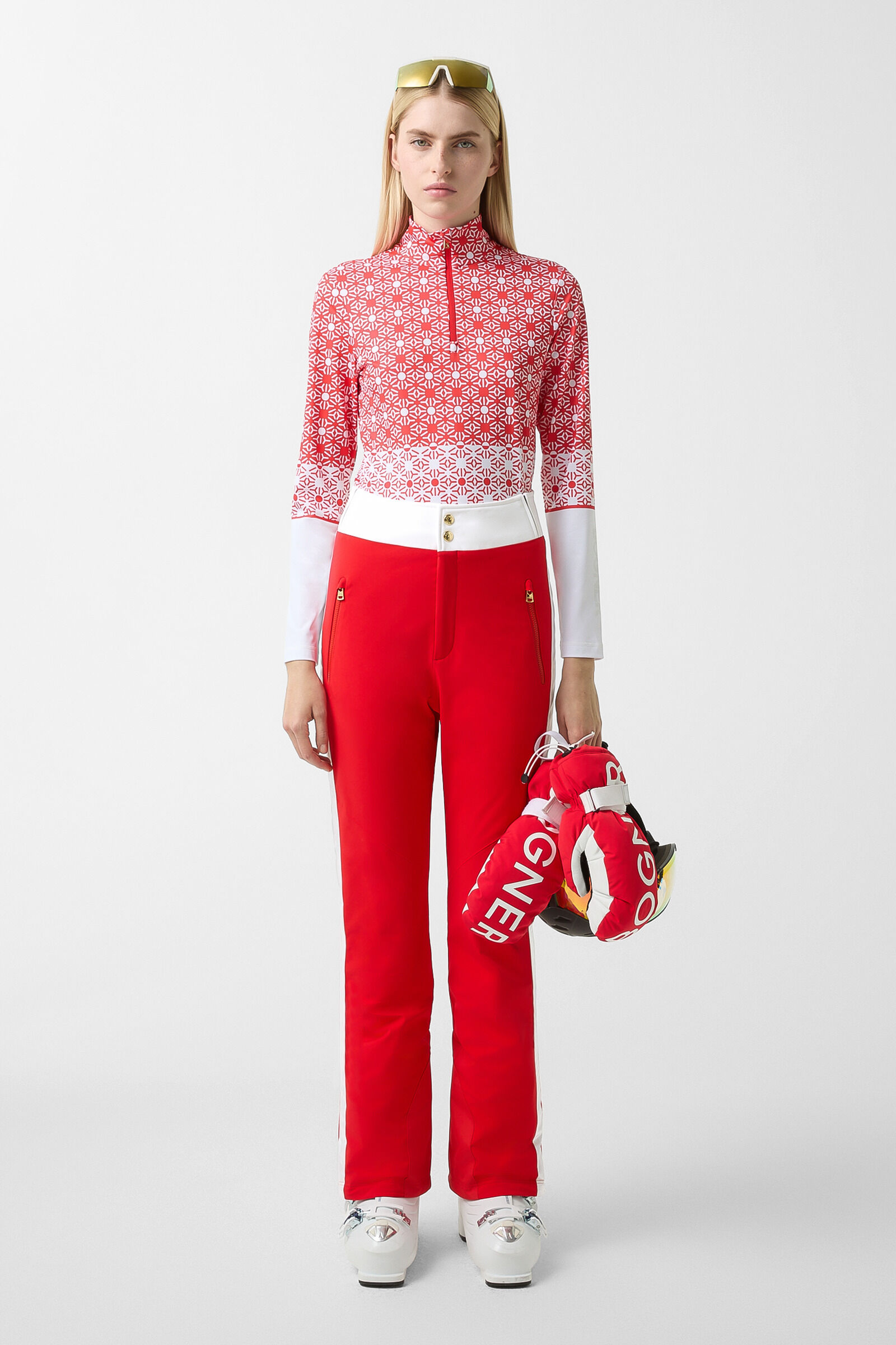 Skihose Illma Rot/Wei&szlig;