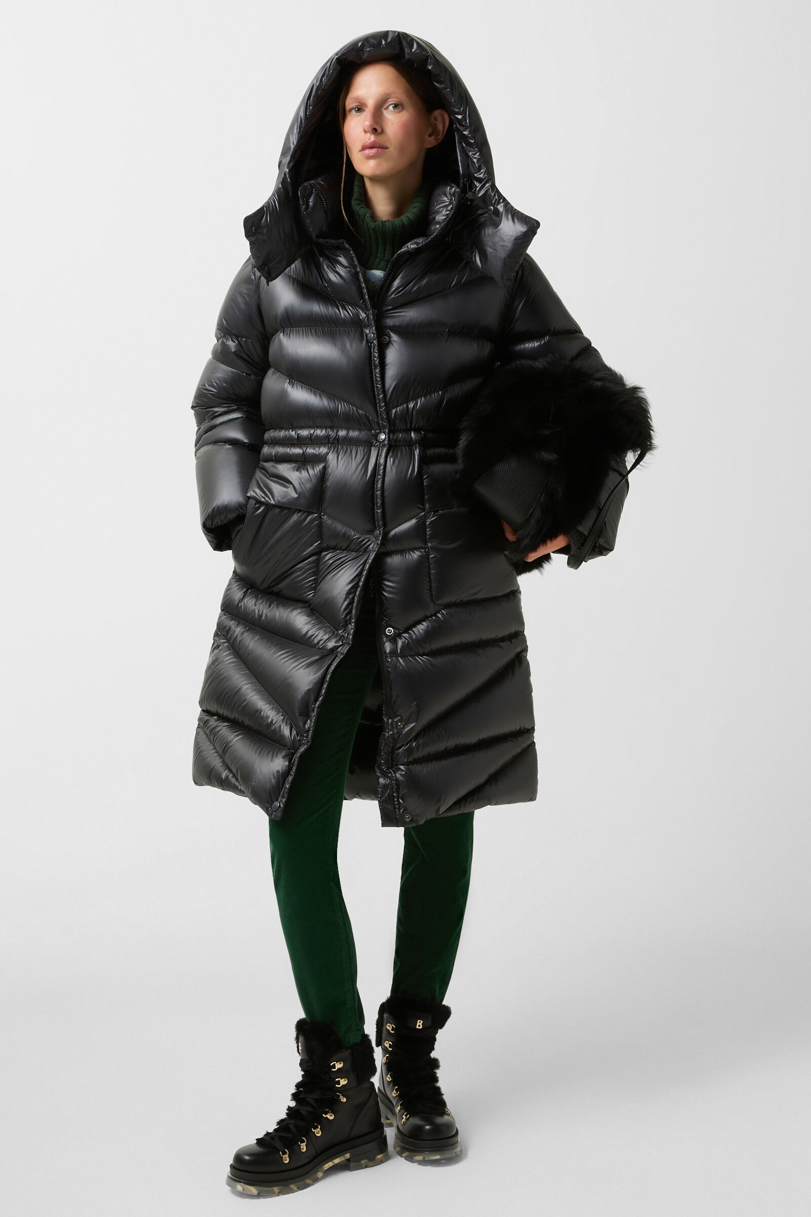 Julie 7/8 corduroy trousers Dark green