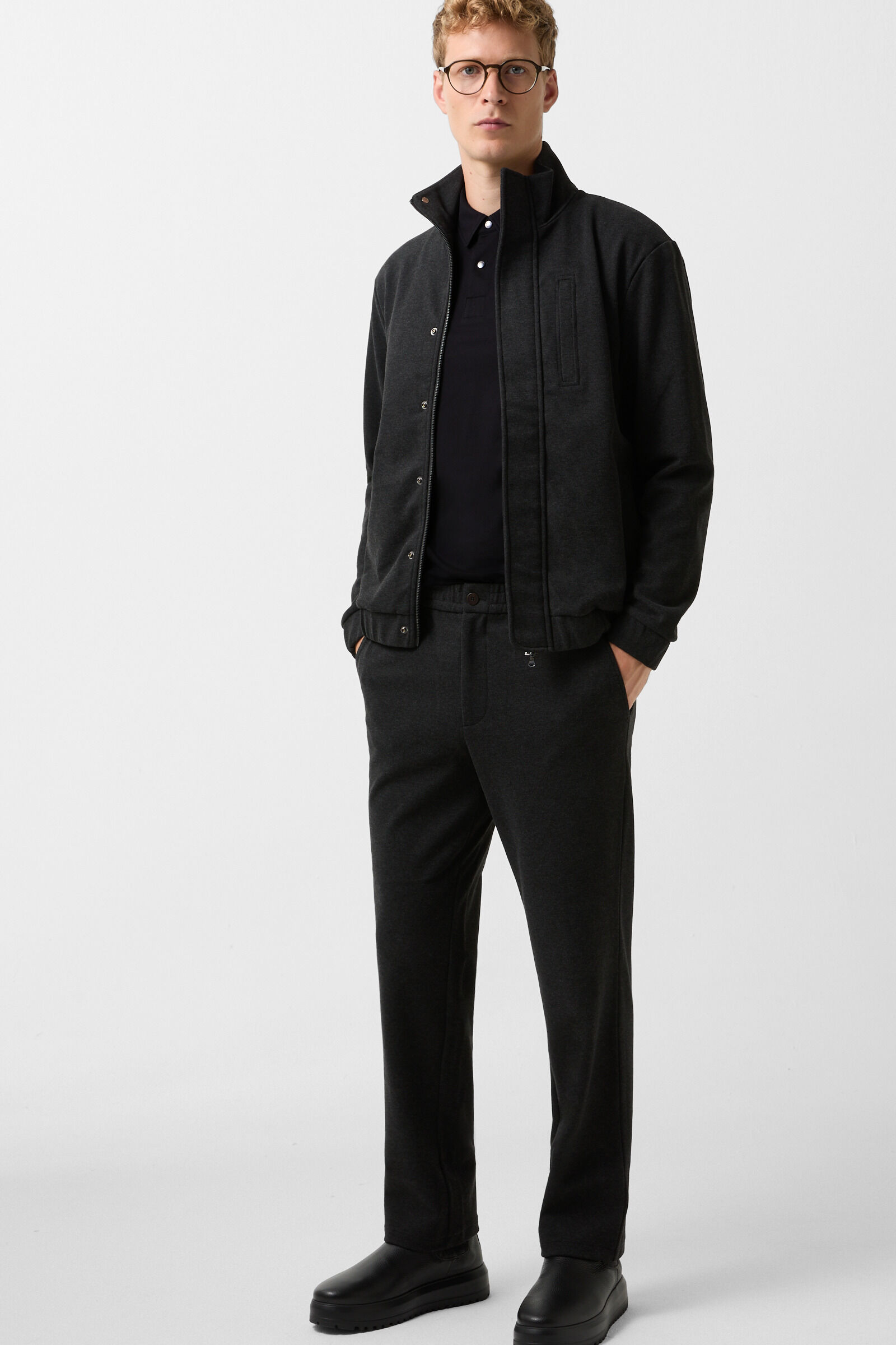 Timon poloshirt-longsleeve Zwart