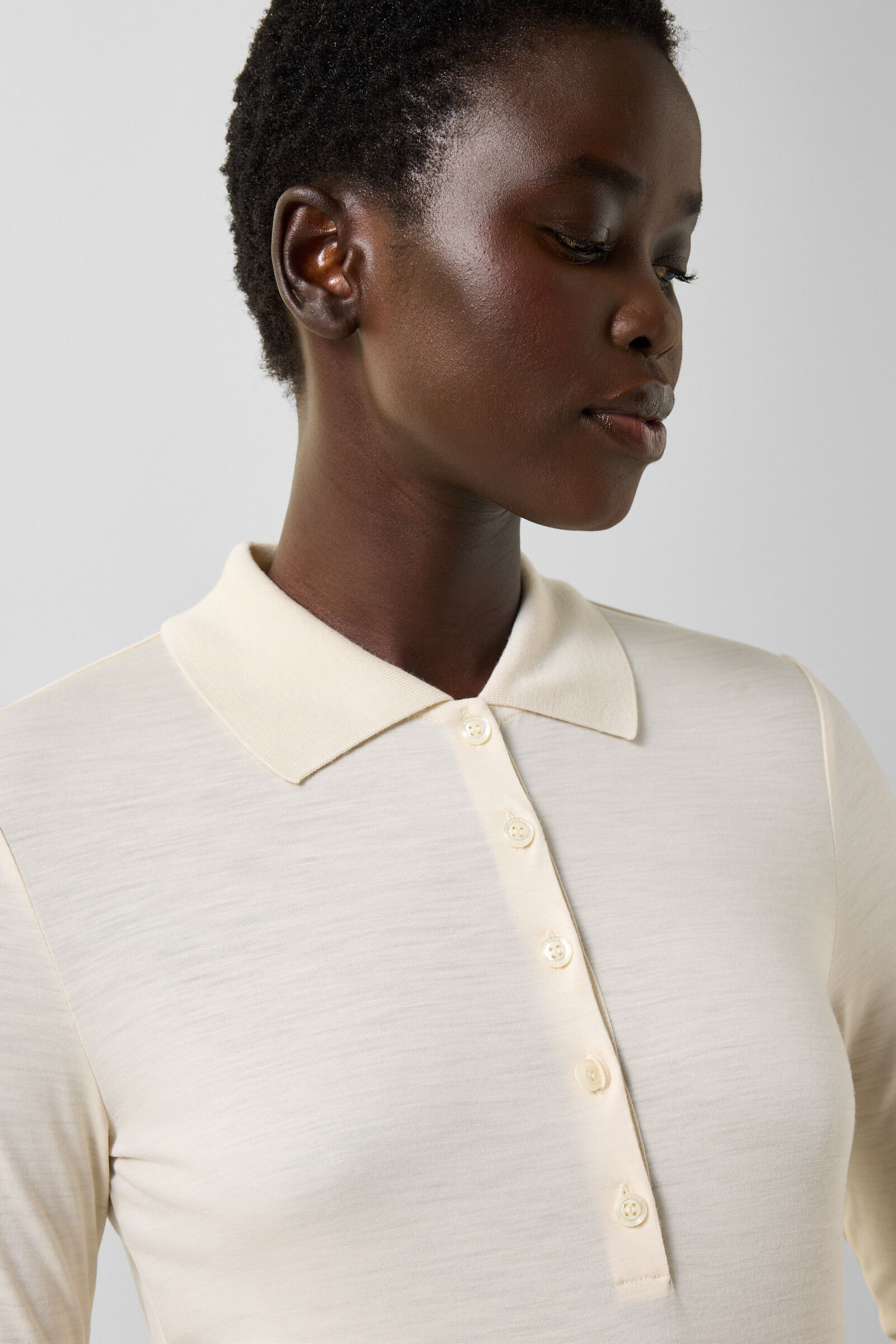 Whoopy Polo Long-Sleeved Top Off-White