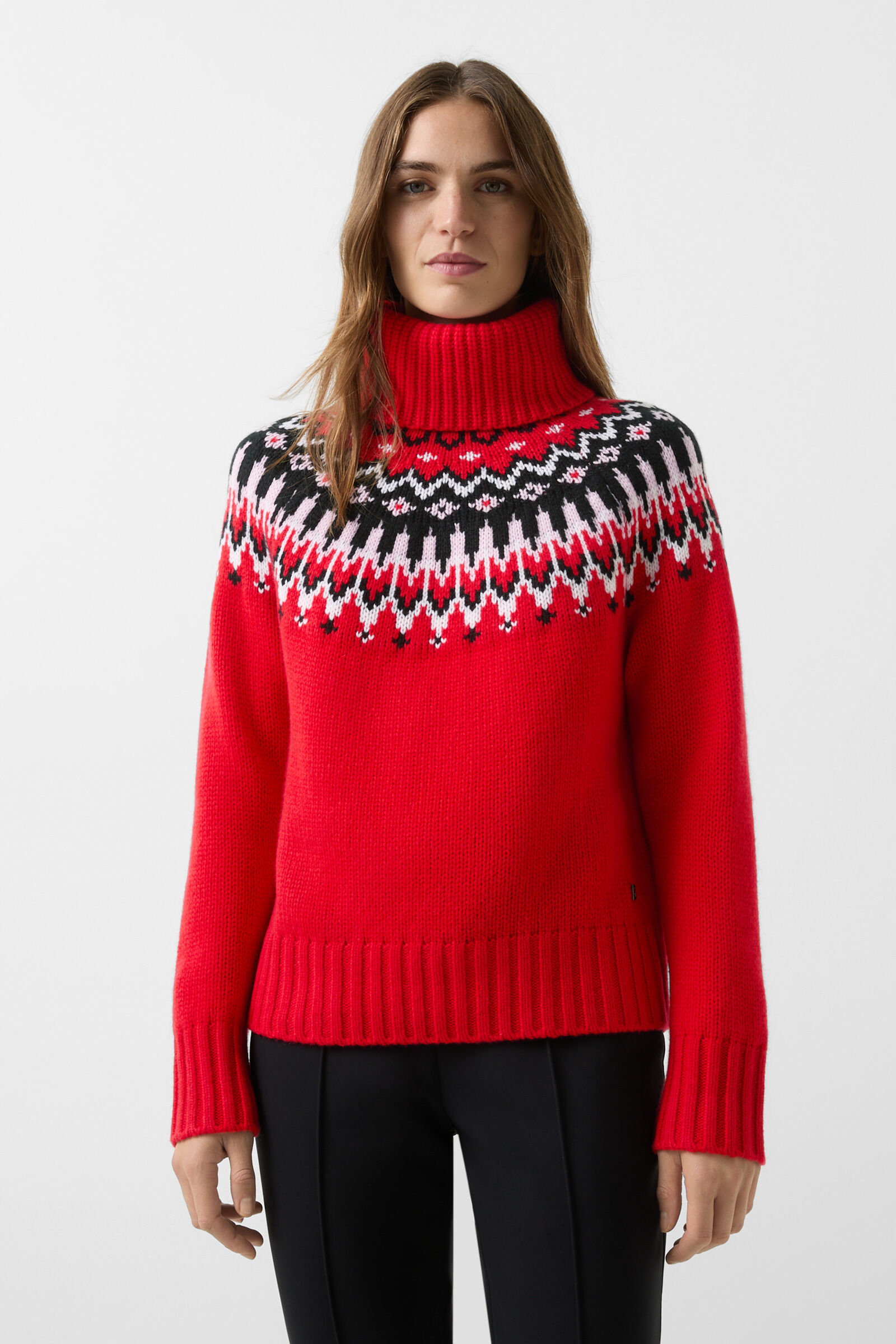Norwegian pullover Ingrid Red/black
