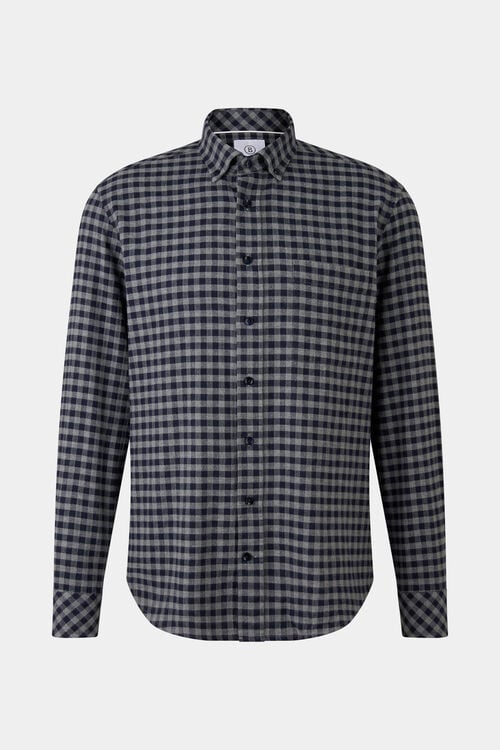 Flanell-Hemd Timt Navy-Blau/Grau