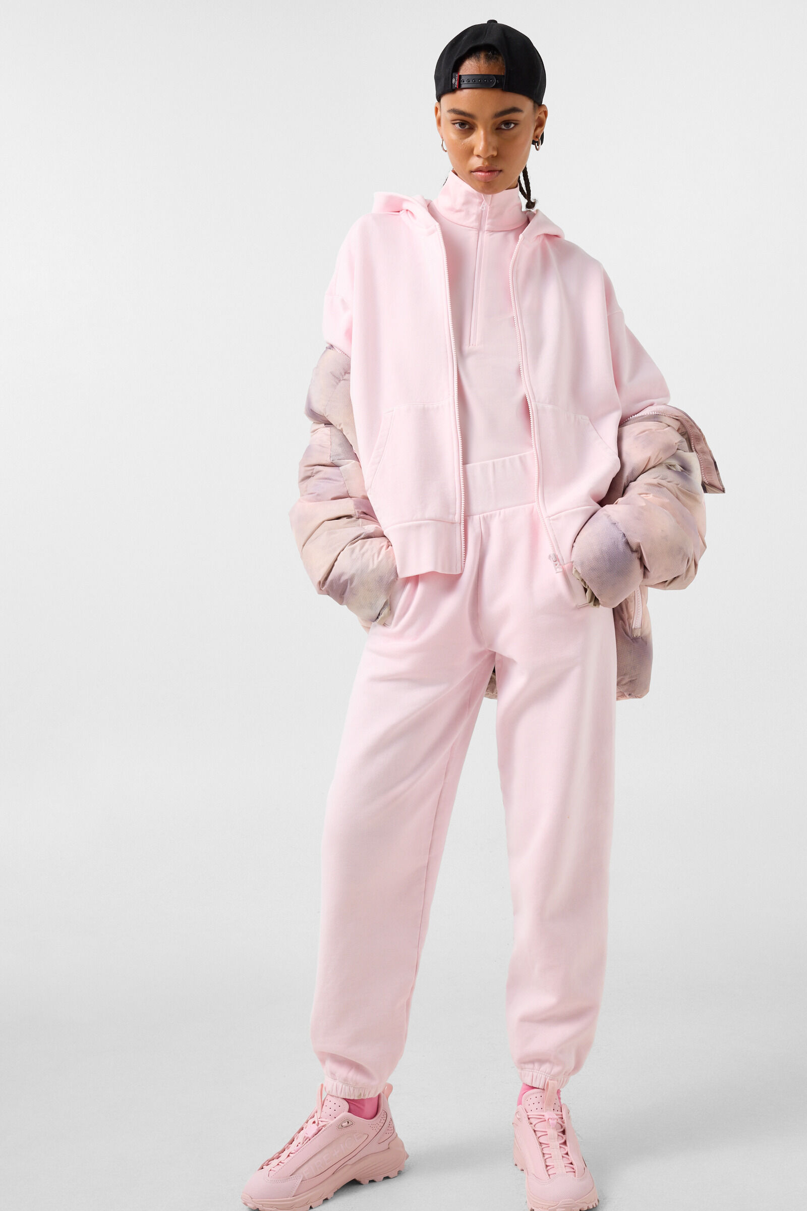 Ilona cotton hoodie jersey jacket Pink
