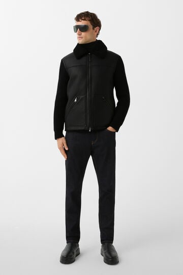 Moritz leather knit jacket Black Moritz leather knit jacket Black