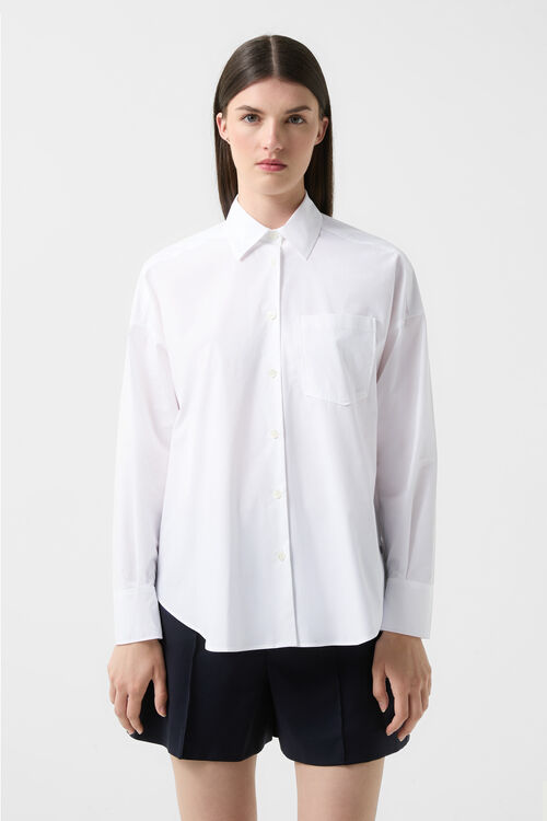 Popeline Bluse Nadine Weiß