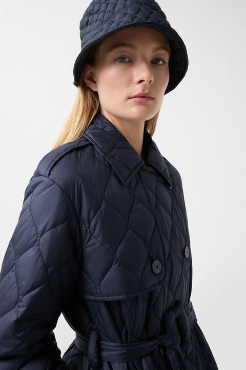 Quilted trench coat Ivory Navy blue Quilted trench coat Ivory Navy blue