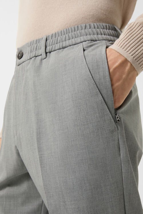 Marcus Pleat-front trousers Light grey