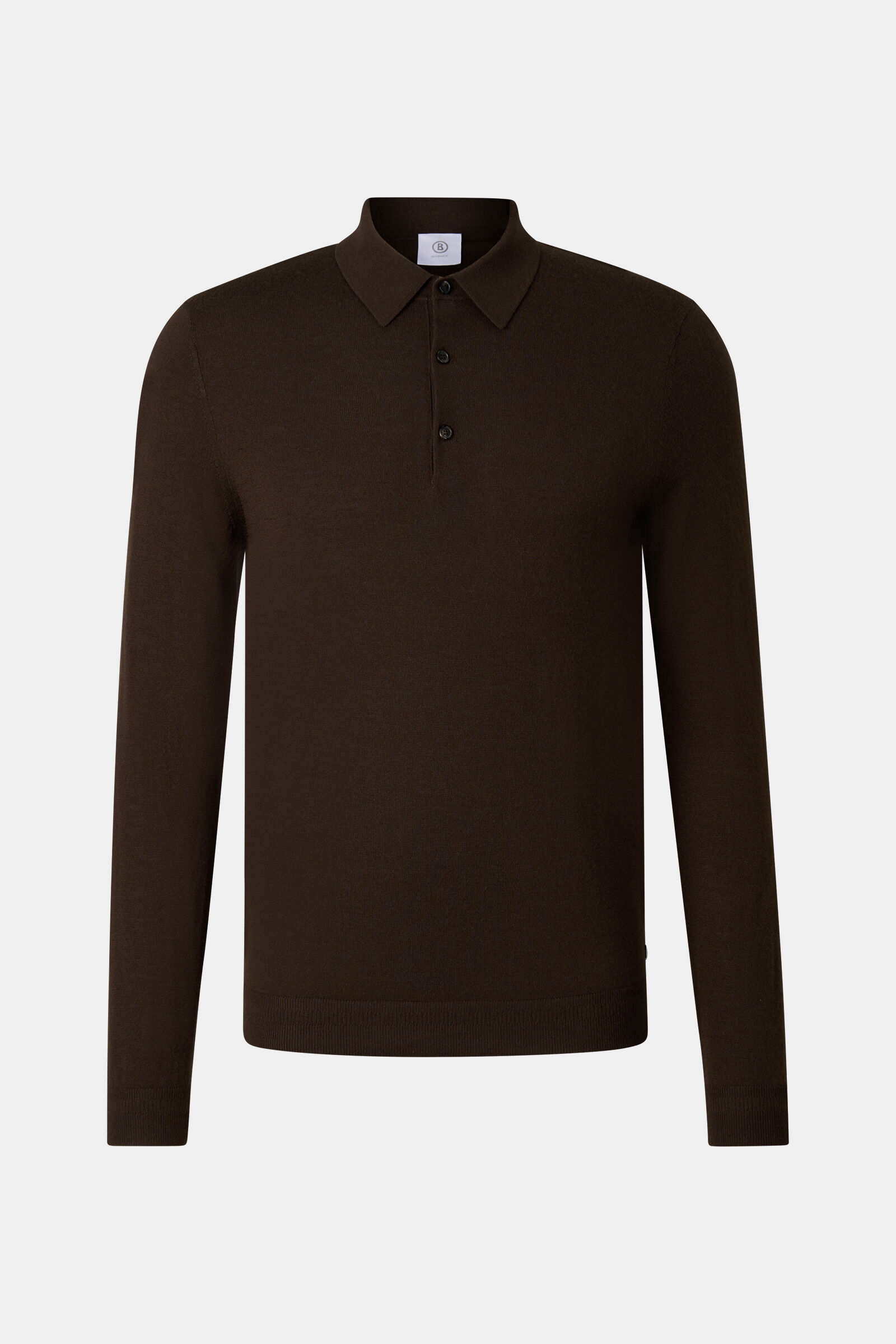 Strick-Polo-Longsleeve Jake Dunkelbraun